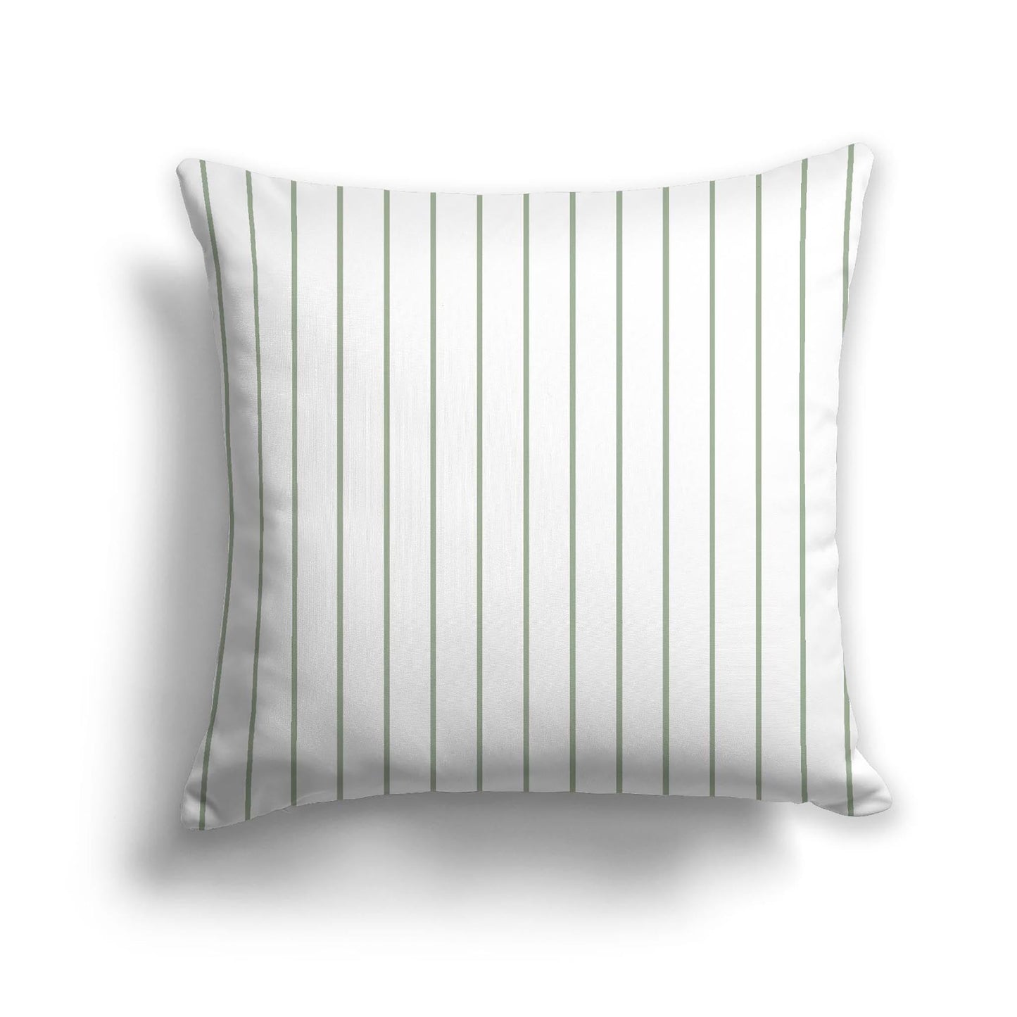 Off-White Cotton Canvas Cushion Covers with Fine Green Stripes on Front, CACU-CC-1052-151, 56 x 56 cm, 22 x 22 inches
