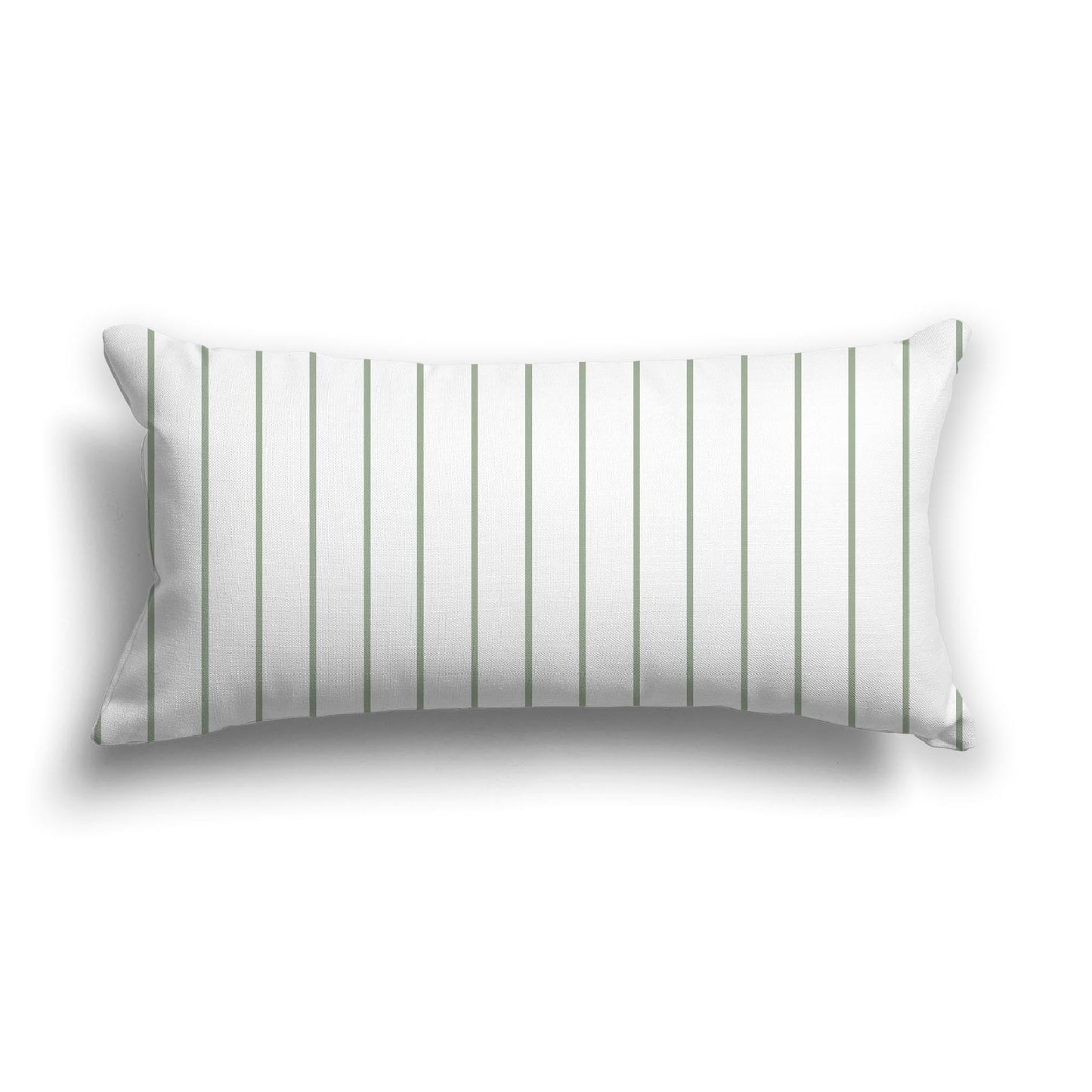 Off-White Cotton Canvas Cushion Covers with Fine Green Stripes on Front, CACU-CC-1052-151, 61 x 30 cm, 24 x 12 inches