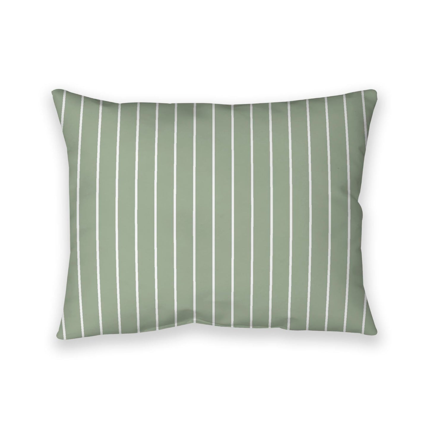 Green Cotton Canvas Cushion Covers with Fine Off-White Stripes on Front, CACU-CC-1052-152, 66 x 51 cm, 26 x 20 inches