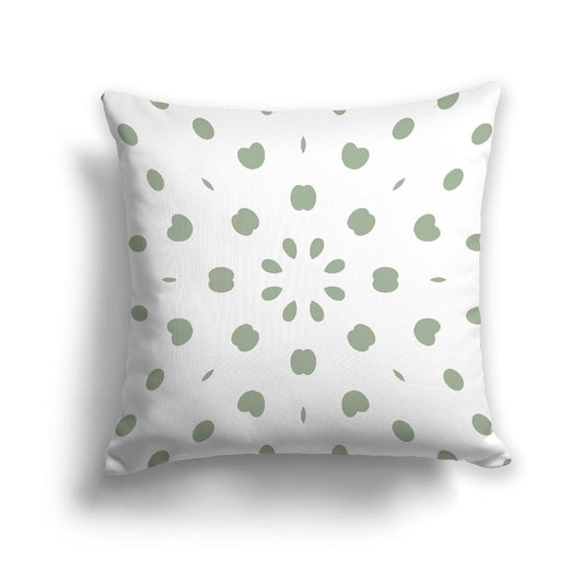 Off-White Cotton Canvas Cushion Covers with Green Burst Pattern on Front, CACU-CC-1052-231, 46 x 46 cm, 18 x 18 inches