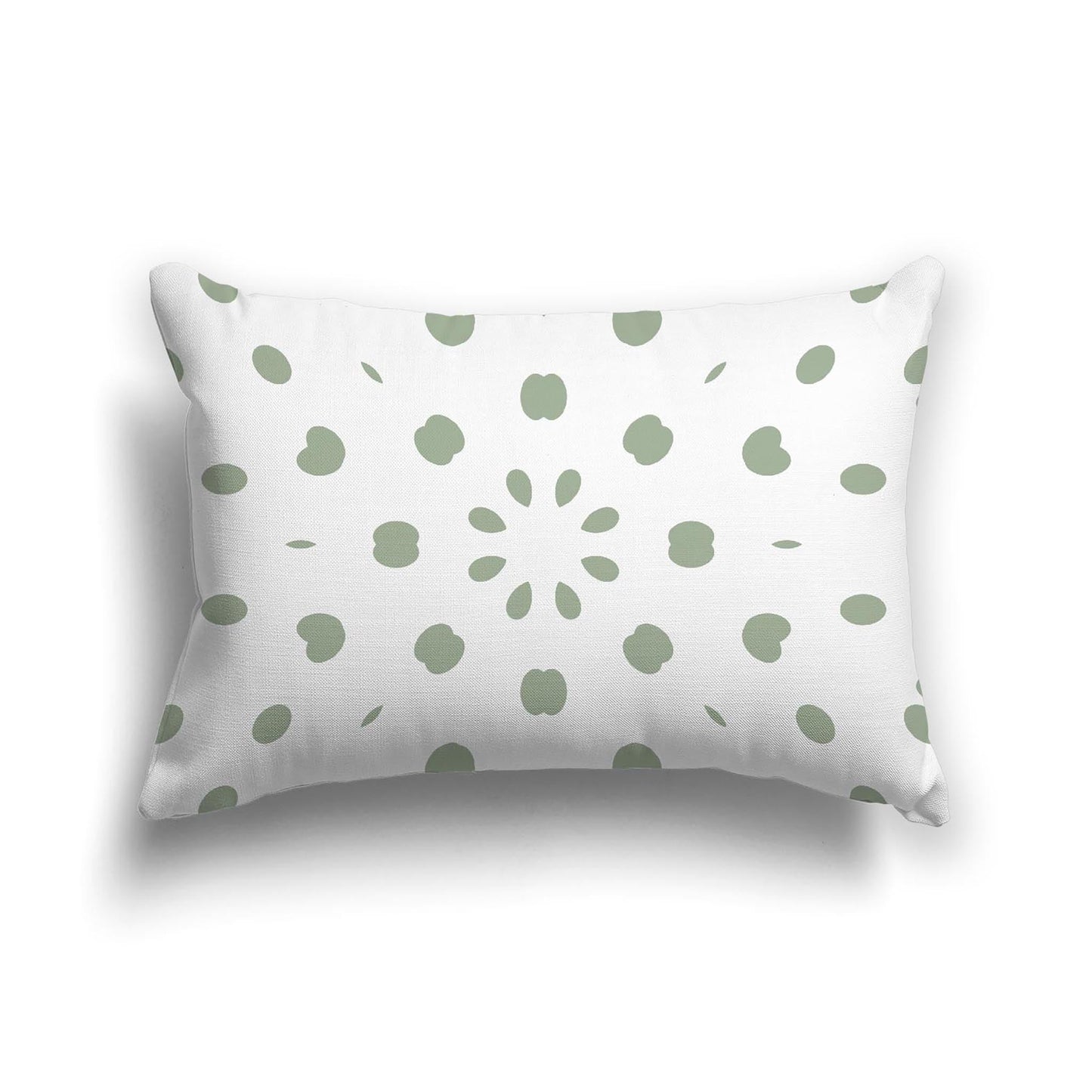 Off-White Cotton Canvas Cushion Covers with Green Burst Pattern on Front, CACU-CC-1052-231, 51 x 36 cm, 20 x 14 inches
