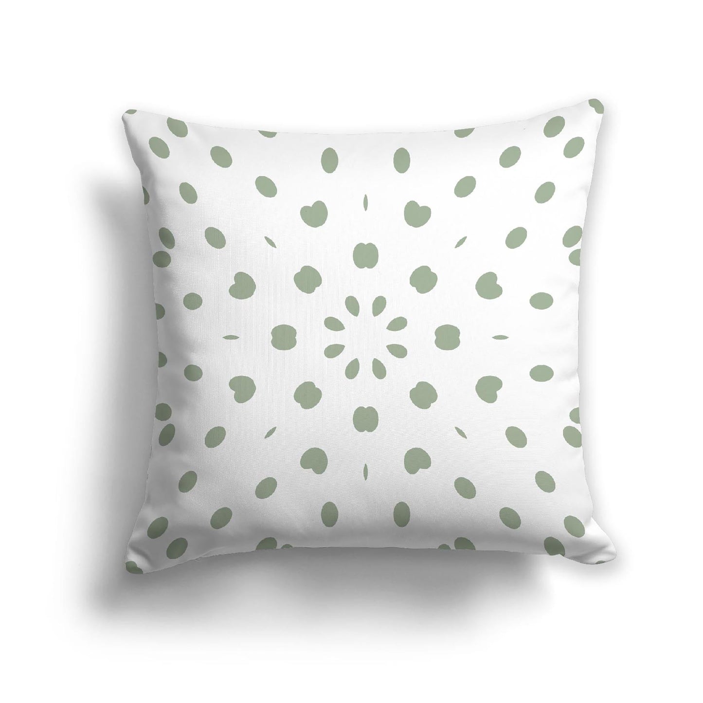 Off-White Cotton Canvas Cushion Covers with Green Burst Pattern on Front, CACU-CC-1052-231, 56 x 56 cm, 22 x 22 inches