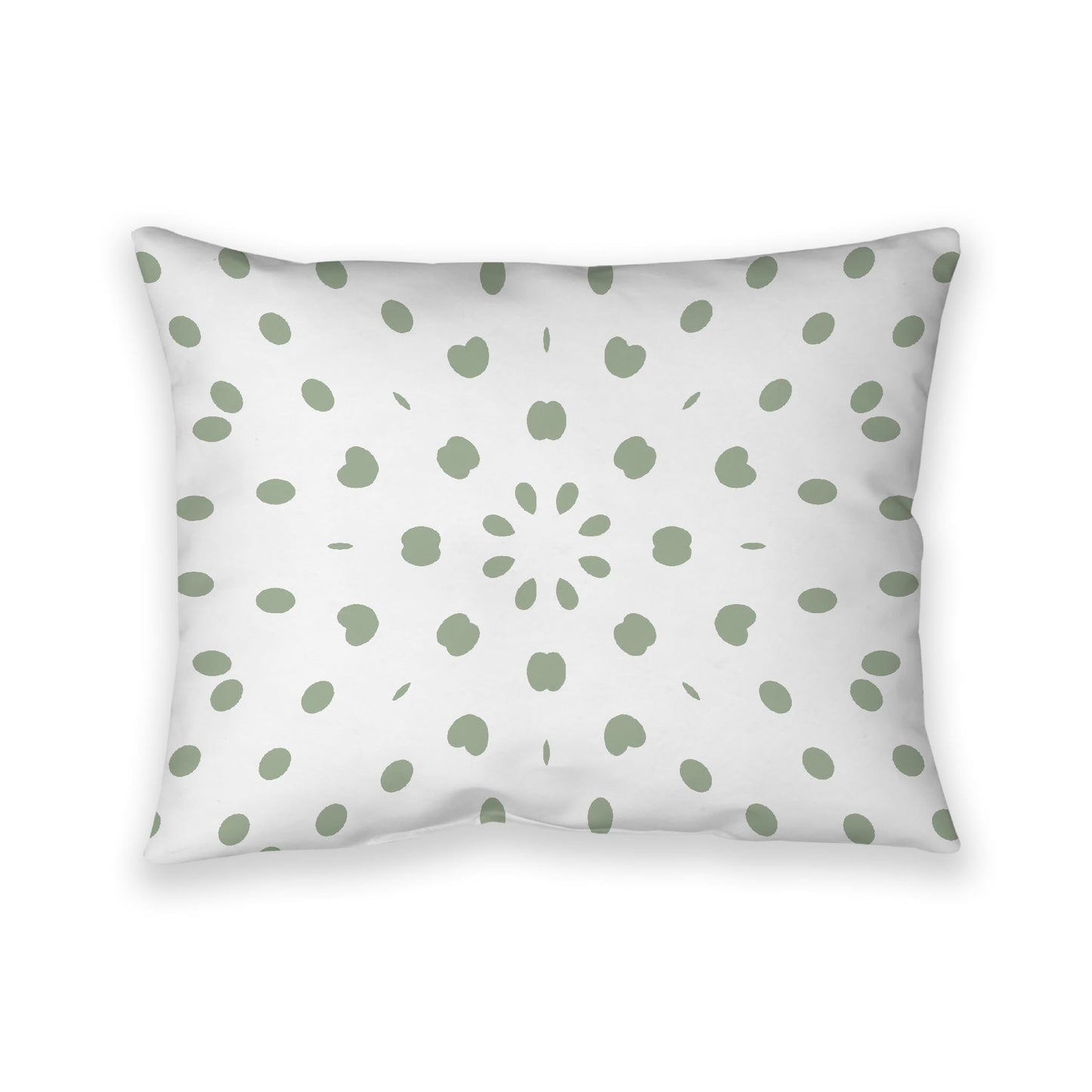 Off-White Cotton Canvas Cushion Covers with Green Burst Pattern on Front, CACU-CC-1052-231, 66 x 51 cm, 26 x 20 inches