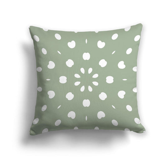 Green Cotton Canvas Cushion Covers with Off-White Burst Pattern on Front, CACU-CC-1052-232, 46 x 46 cm, 18 x 18 inches