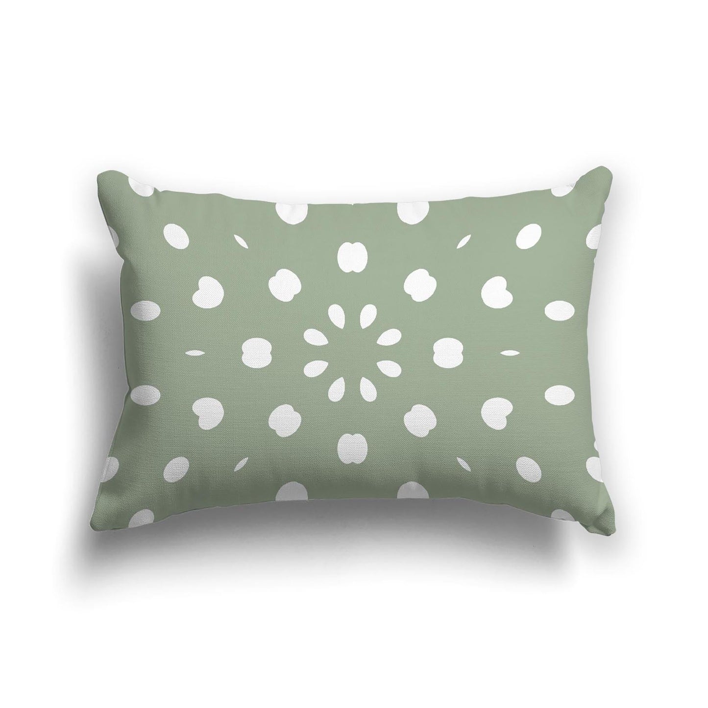 Green Cotton Canvas Cushion Covers with Off-White Burst Pattern on Front, CACU-CC-1052-232, 51 x 36 cm, 20 x 14 inches