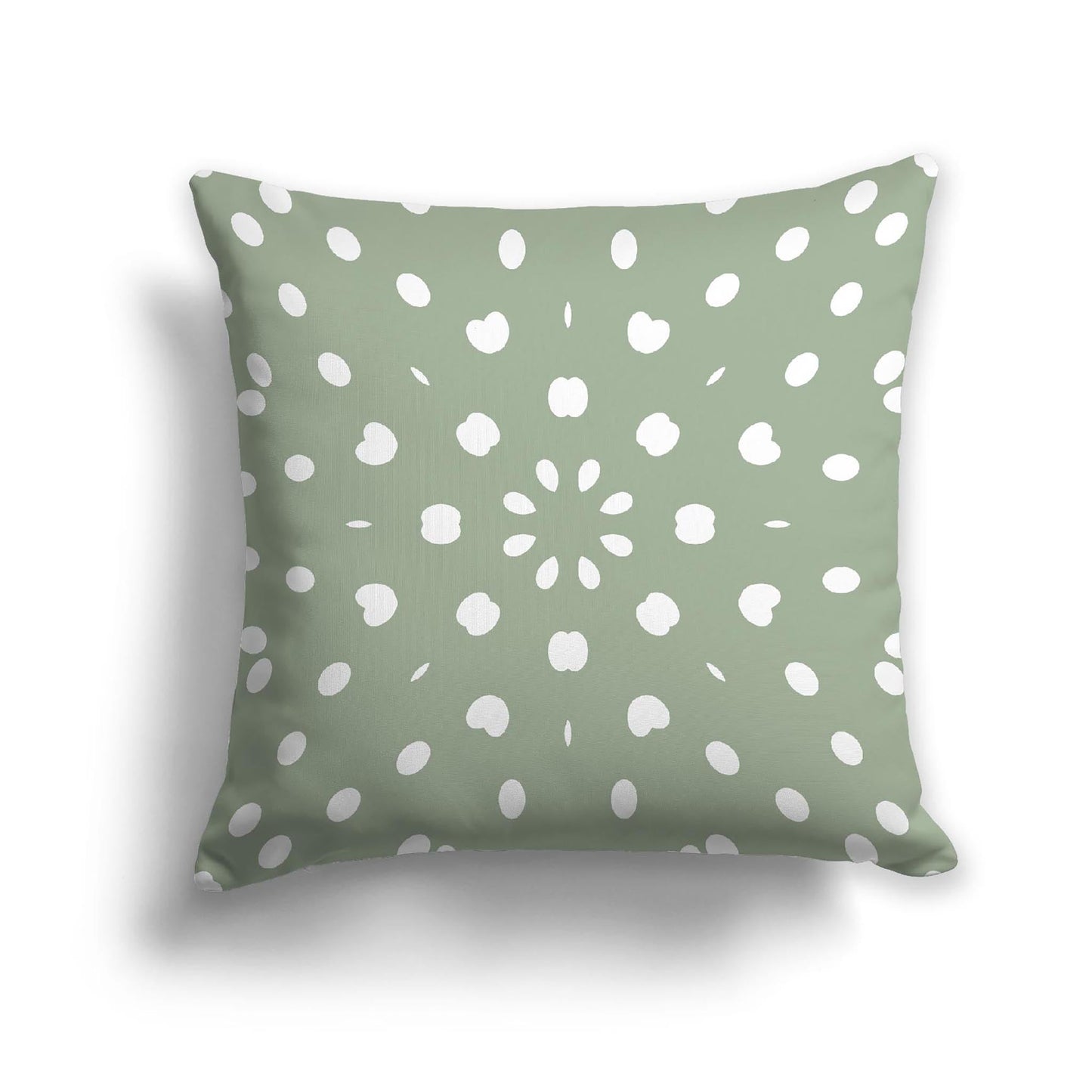 Green Cotton Canvas Cushion Covers with Off-White Burst Pattern on Front, CACU-CC-1052-232, 56 x 56 cm, 22 x 22 inches