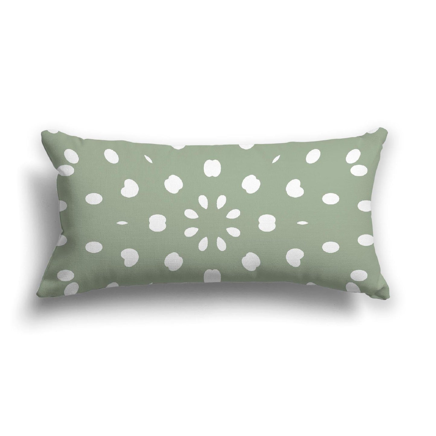 Green Cotton Canvas Cushion Covers with Off-White Burst Pattern on Front, CACU-CC-1052-232, 61 x 30 cm, 24 x 12 inches