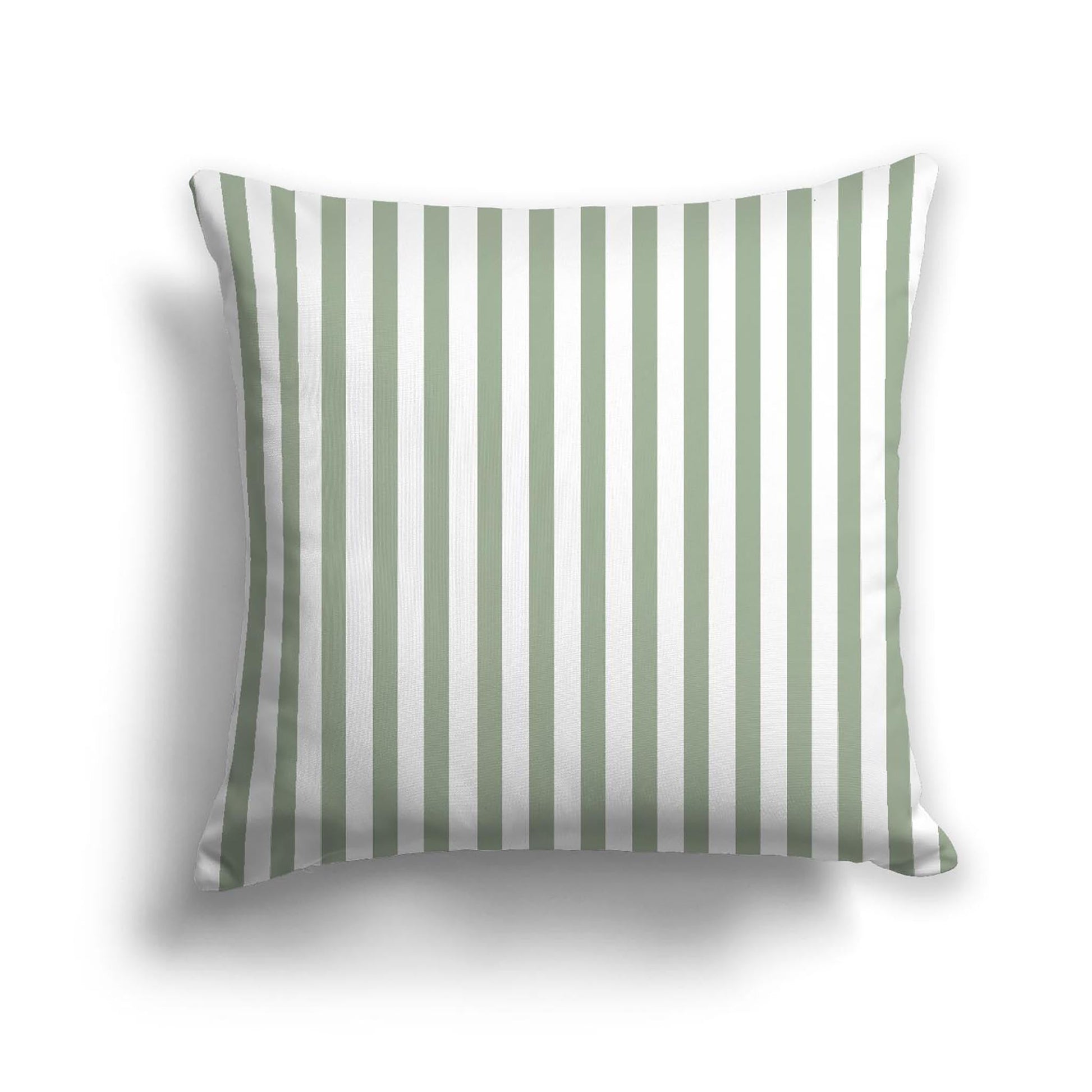 Off-White Cotton Canvas Cushion Covers with Thin Green Bars on Front, CACU-CC-1052-241, 46 x 46 cm, 18 x 18 inches