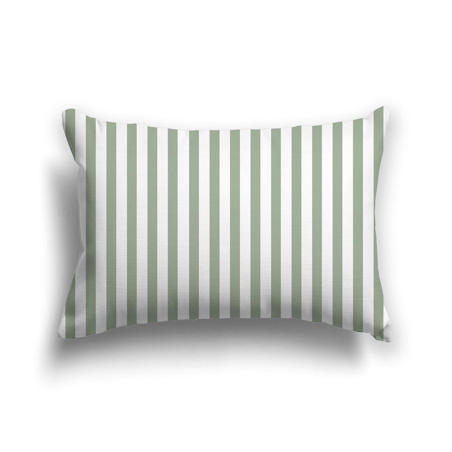 Off-White Cotton Canvas Cushion Covers with Thin Green Bars on Front, CACU-CC-1052-241, 51 x 36 cm, 20 x 14 inches