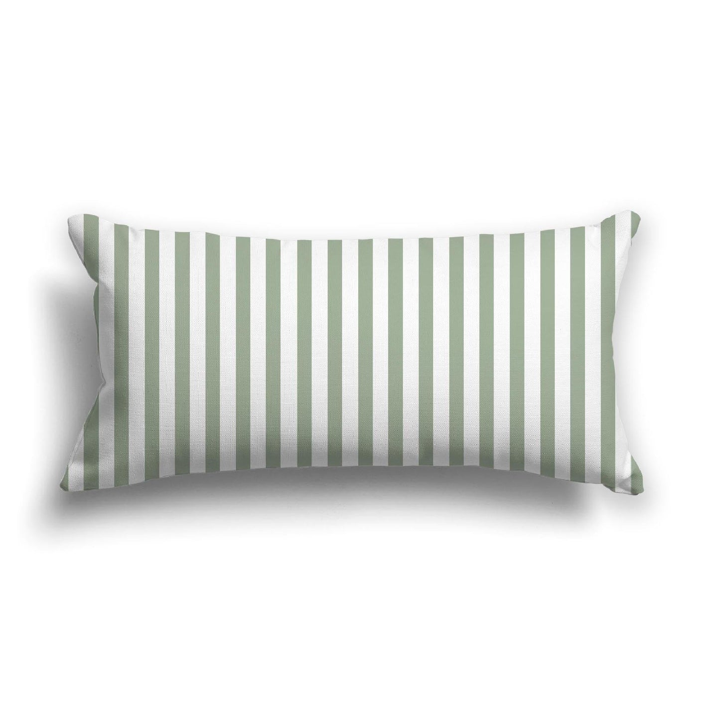 Off-White Cotton Canvas Cushion Covers with Thin Green Bars on Front, CACU-CC-1052-241, 61 x 30 cm, 24 x 12 inches