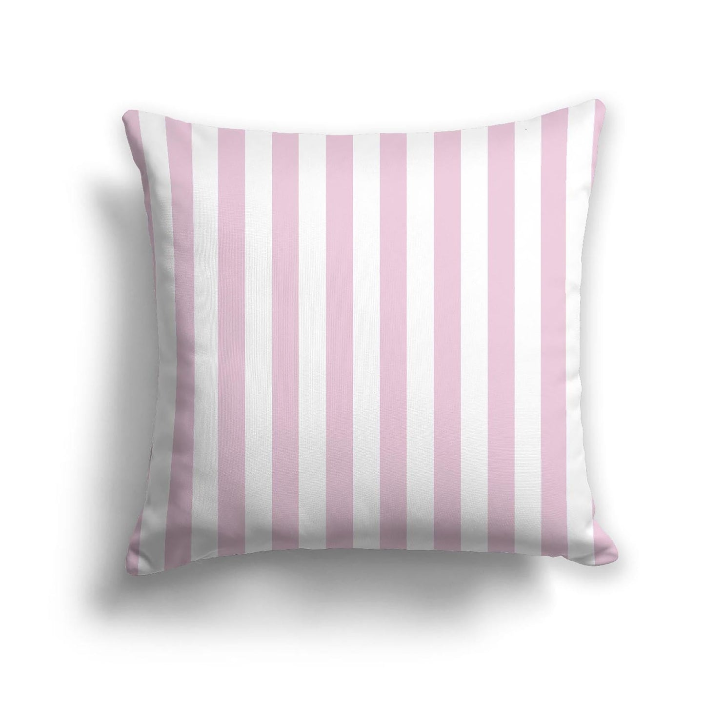 Off-White Cotton Canvas Cushion Covers with Pink Bars on Front, CACU-CC-1081-051, 46 x 46 cm, 18 x 18 inches