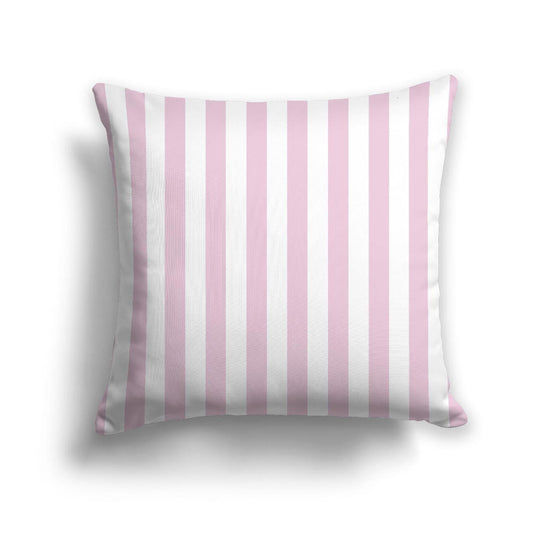 Off-White Cotton Canvas Cushion Covers with Pink Bars on Front, CACU-CC-1081-051, 46 x 46 cm, 18 x 18 inches