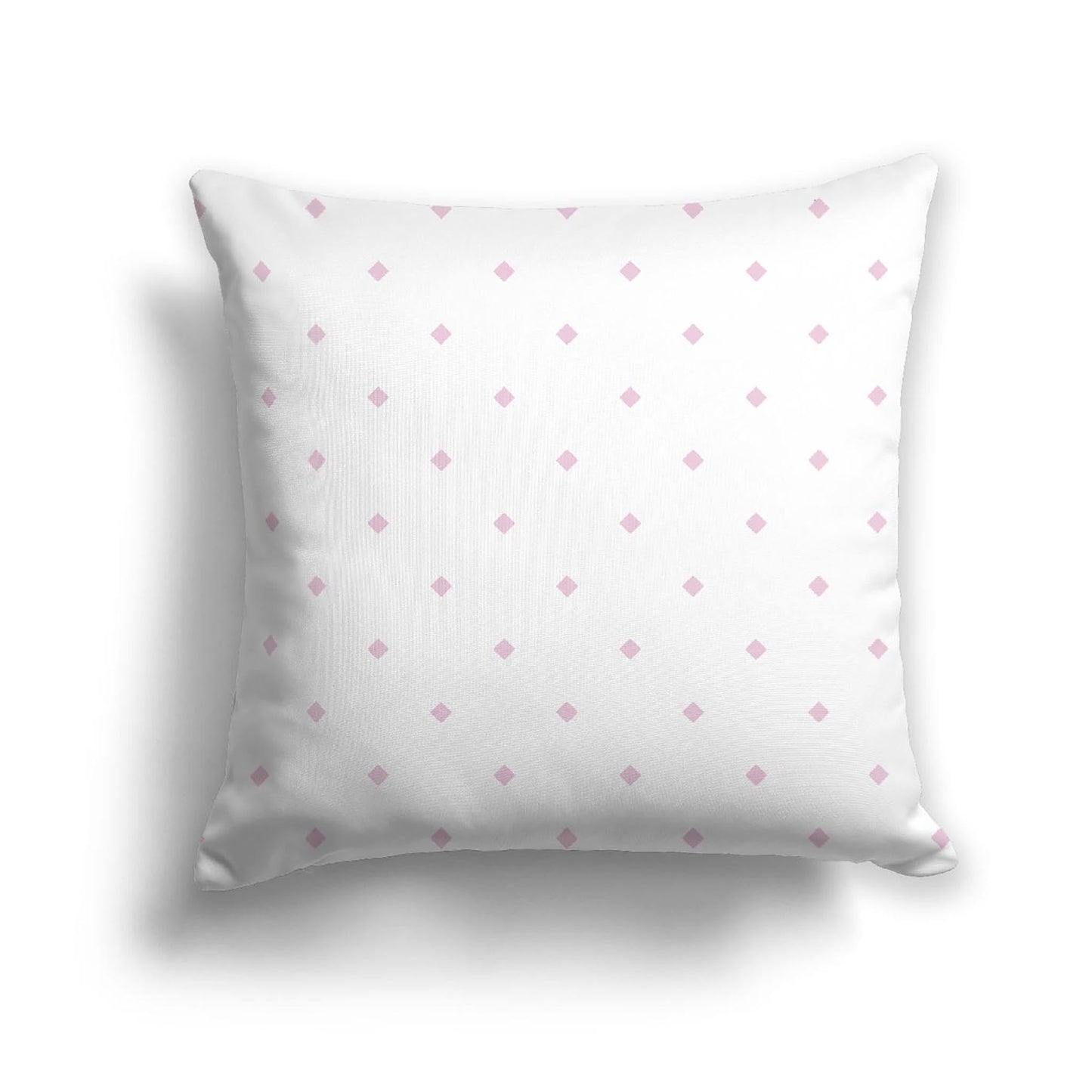 Off-White Cotton Canvas Cushion Covers with Pink Diamonds on Front, CACU-CC-1081-101, 46 x 46 cm, 18 x 18 inches