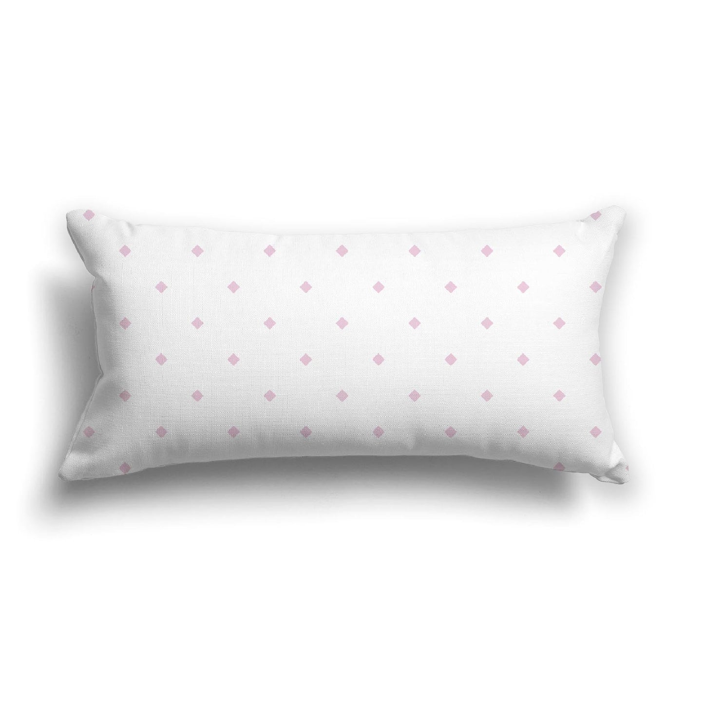 Off-White Cotton Canvas Cushion Covers with Pink Diamonds on Front, CACU-CC-1081-101, 61 x 30 cm, 24 x 12 inches