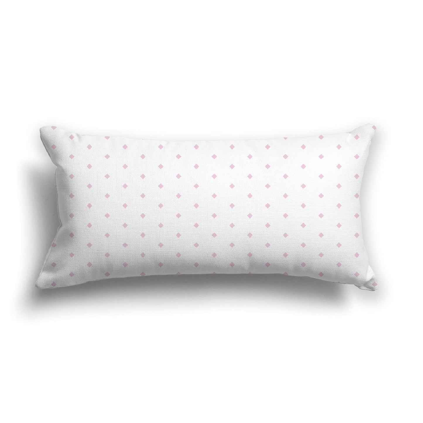 Off-White Cotton Canvas Cushion Covers with Fine Pink Diamonds on Front, CACU-CC-1081-111, 61 x 30 cm, 24 x 12 inches