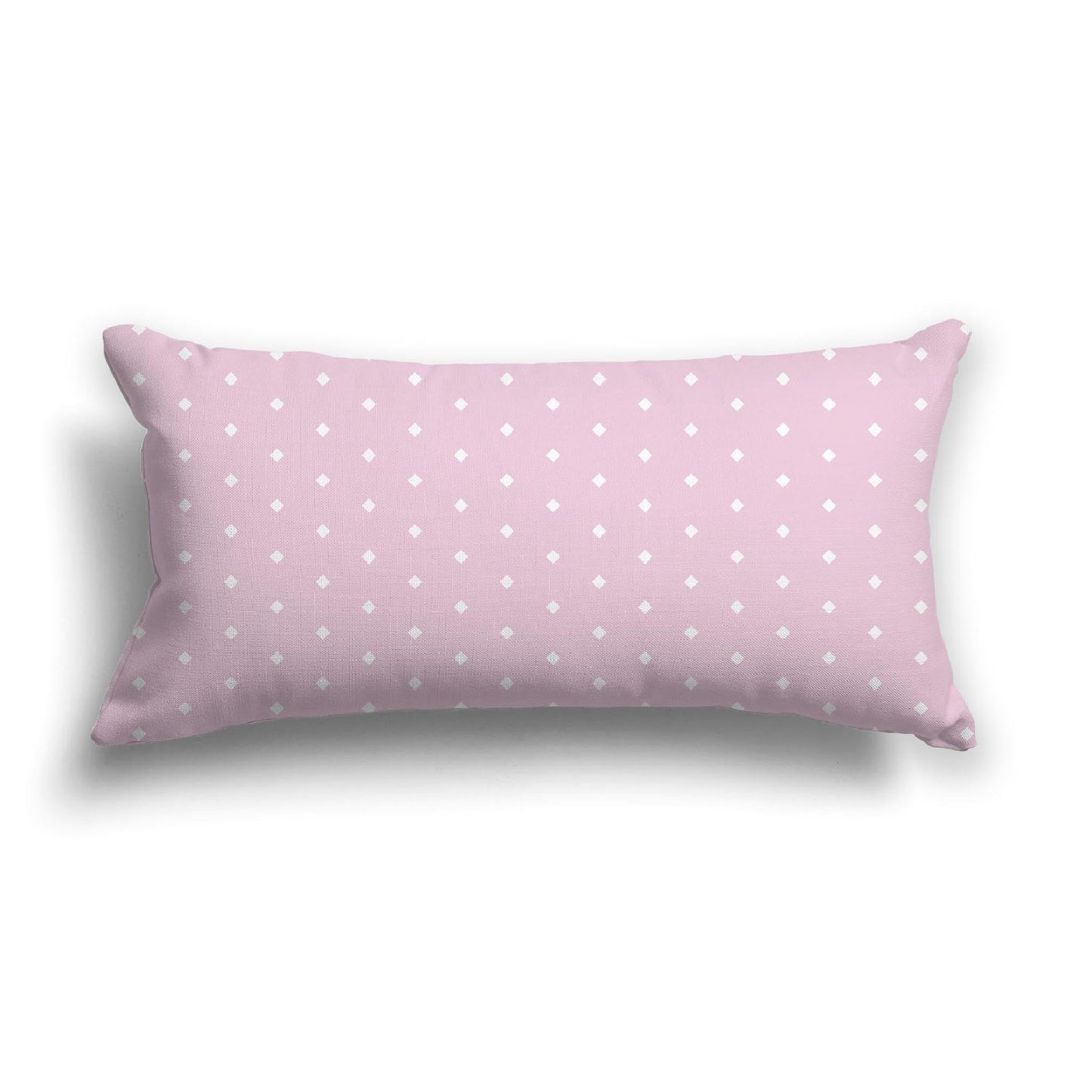 Pink Cotton Canvas Cushion Covers with Fine Off-White Diamonds on Front, CACU-CC-1081-112, 61 x 30 cm, 24 x 12 inches