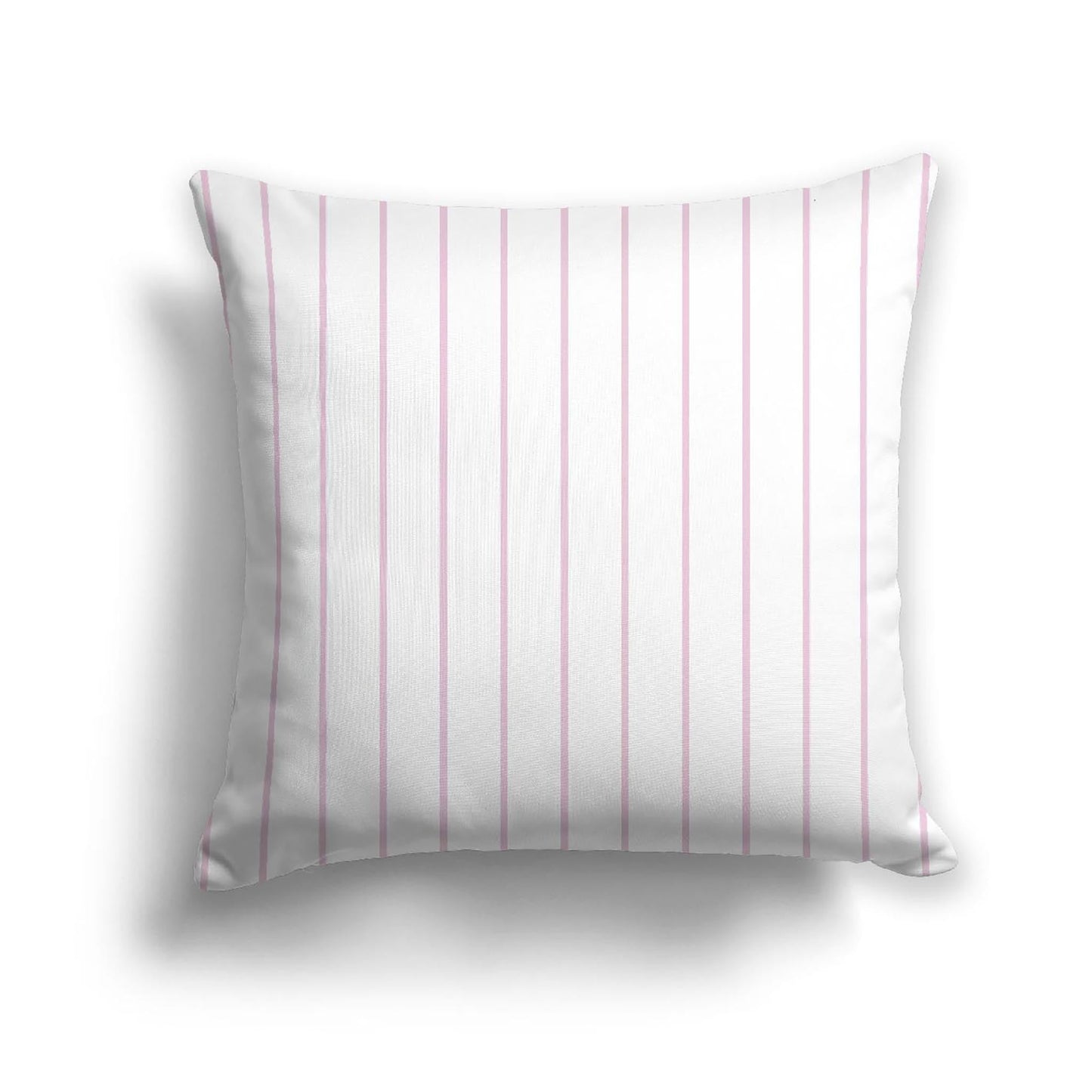 Off-White Cotton Canvas Cushion Covers with Fine Pink Stripes on Front, CACU-CC-1081-151, 46 x 46 cm, 18 x 18 inches