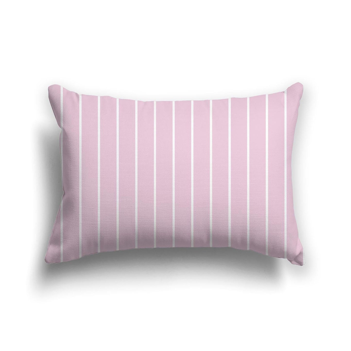 Pink Cotton Canvas Cushion Covers with Fine Off-White Stripes on Front, CACU-CC-1081-152, 51 x 36 cm, 20 x 14 inches