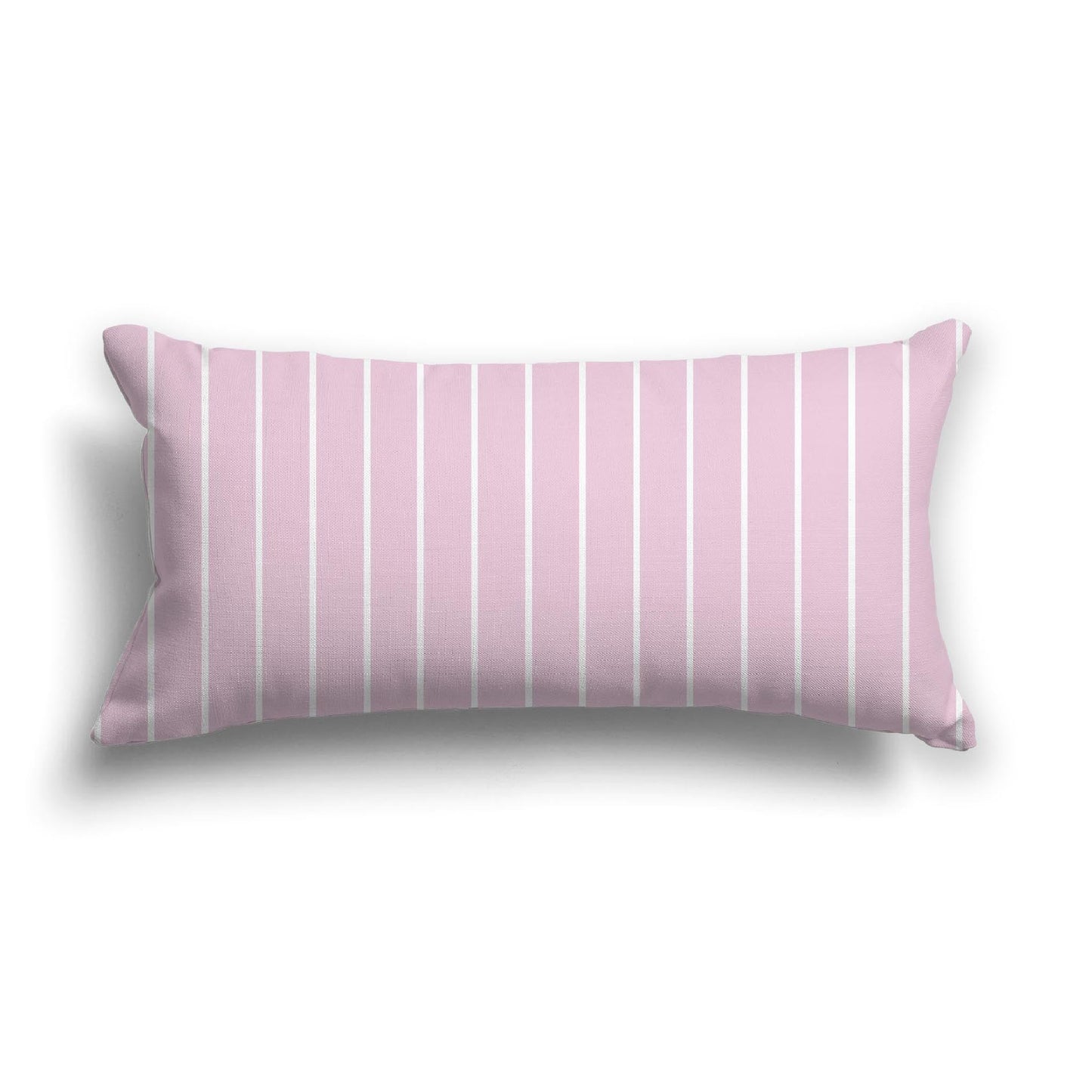 Pink Cotton Canvas Cushion Covers with Fine Off-White Stripes on Front, CACU-CC-1081-152, 61 x 30 cm, 24 x 12 inches
