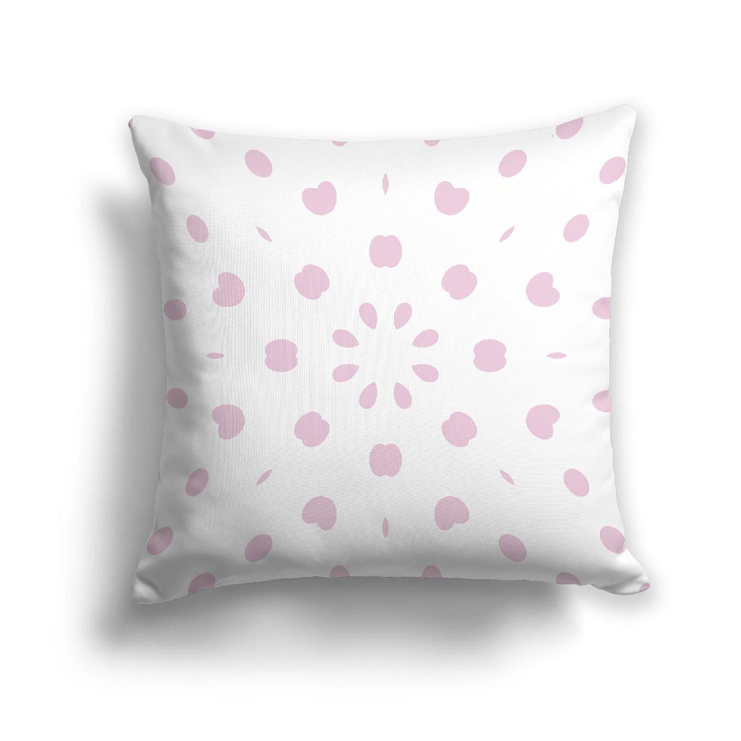 Off-White Cotton Canvas Cushion Covers with Pink Burst Pattern on Front, CACU-CC-1081-231, 46 x 46 cm, 18 x 18 inches