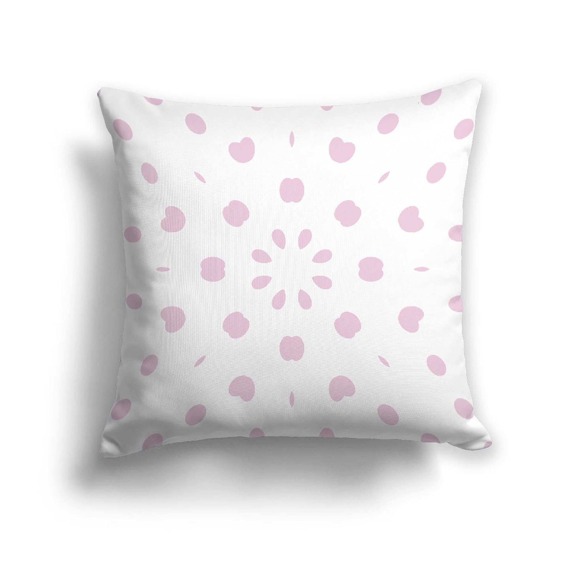 Off-White Cotton Canvas Cushion Covers with Pink Burst Pattern on Front, CACU-CC-1081-231, 46 x 46 cm, 18 x 18 inches