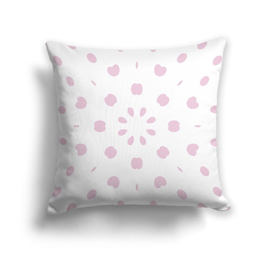 Off-White Cotton Canvas Cushion Covers with Pink Burst Pattern on Front, CACU-CC-1081-231, 46 x 46 cm, 18 x 18 inches