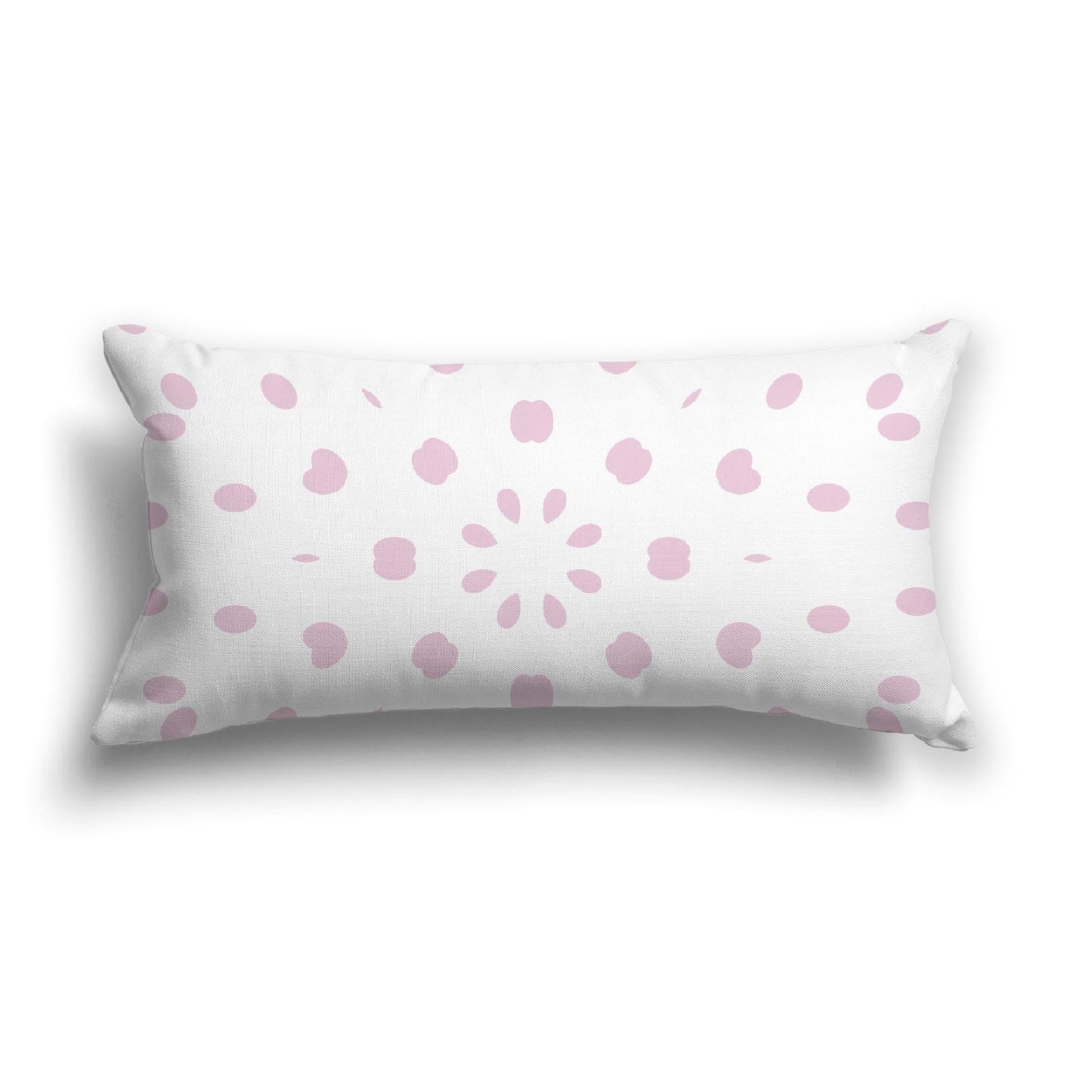 Off-White Cotton Canvas Cushion Covers with Pink Burst Pattern on Front, CACU-CC-1081-231, 61 x 30 cm, 24 x 12 inches