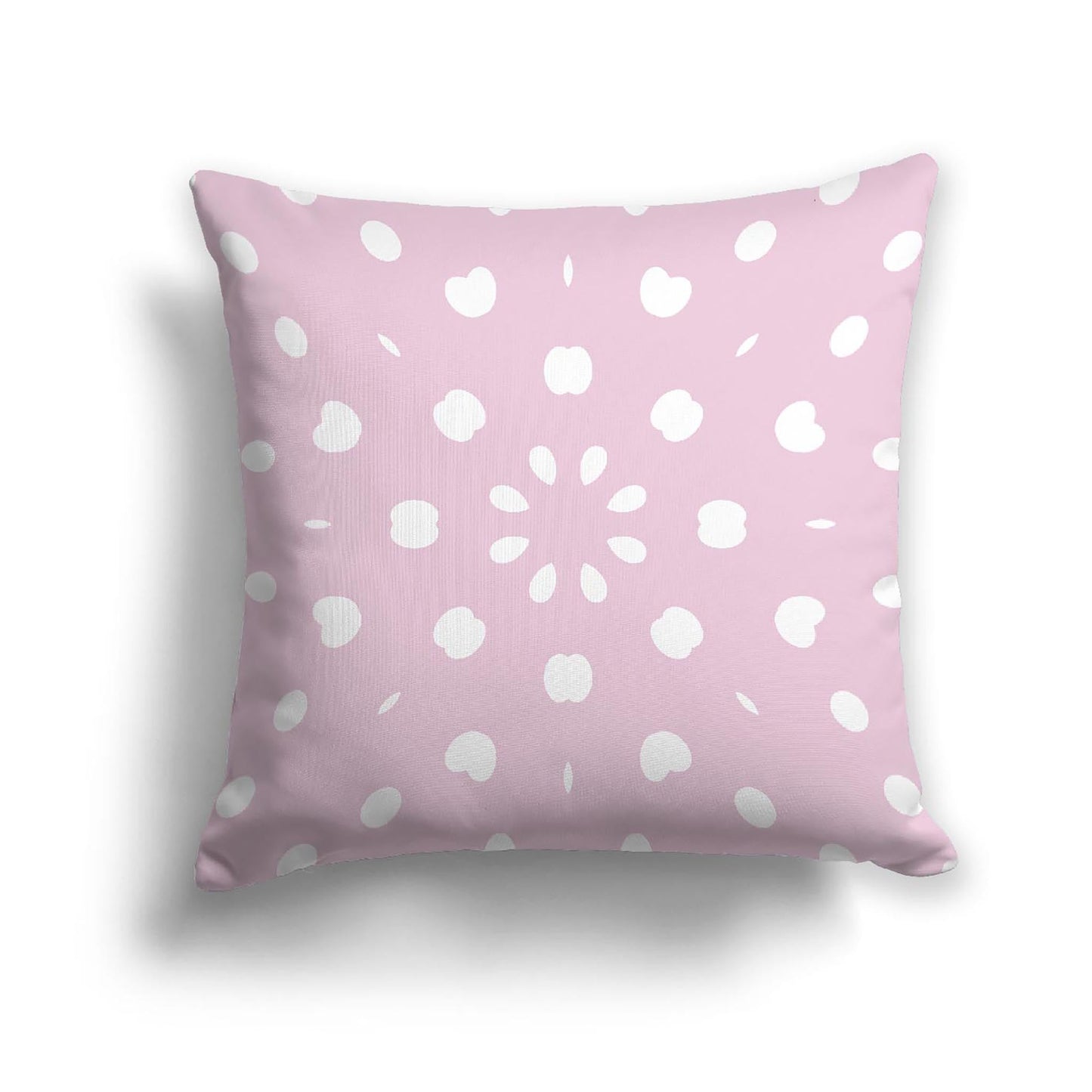 Pink Cotton Canvas Cushion Covers with Off-White Burst Pattern on Front, CACU-CC-1081-232, 46 x 46 cm, 18 x 18 inches