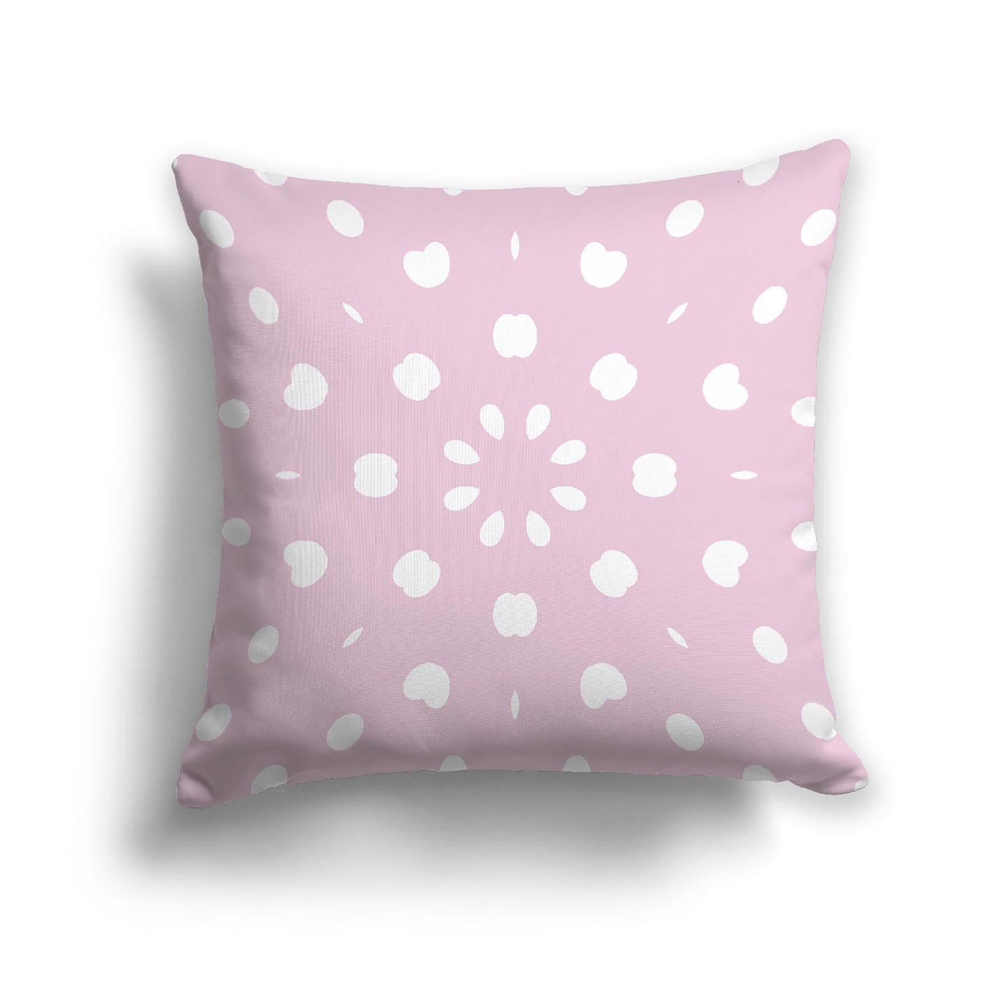 Pink Cotton Canvas Cushion Covers with Off-White Burst Pattern on Front, CACU-CC-1081-232, 46 x 46 cm, 18 x 18 inches