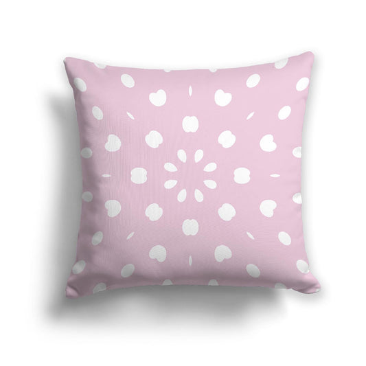 Pink Cotton Canvas Cushion Covers with Off-White Burst Pattern on Front, CACU-CC-1081-232, 46 x 46 cm, 18 x 18 inches