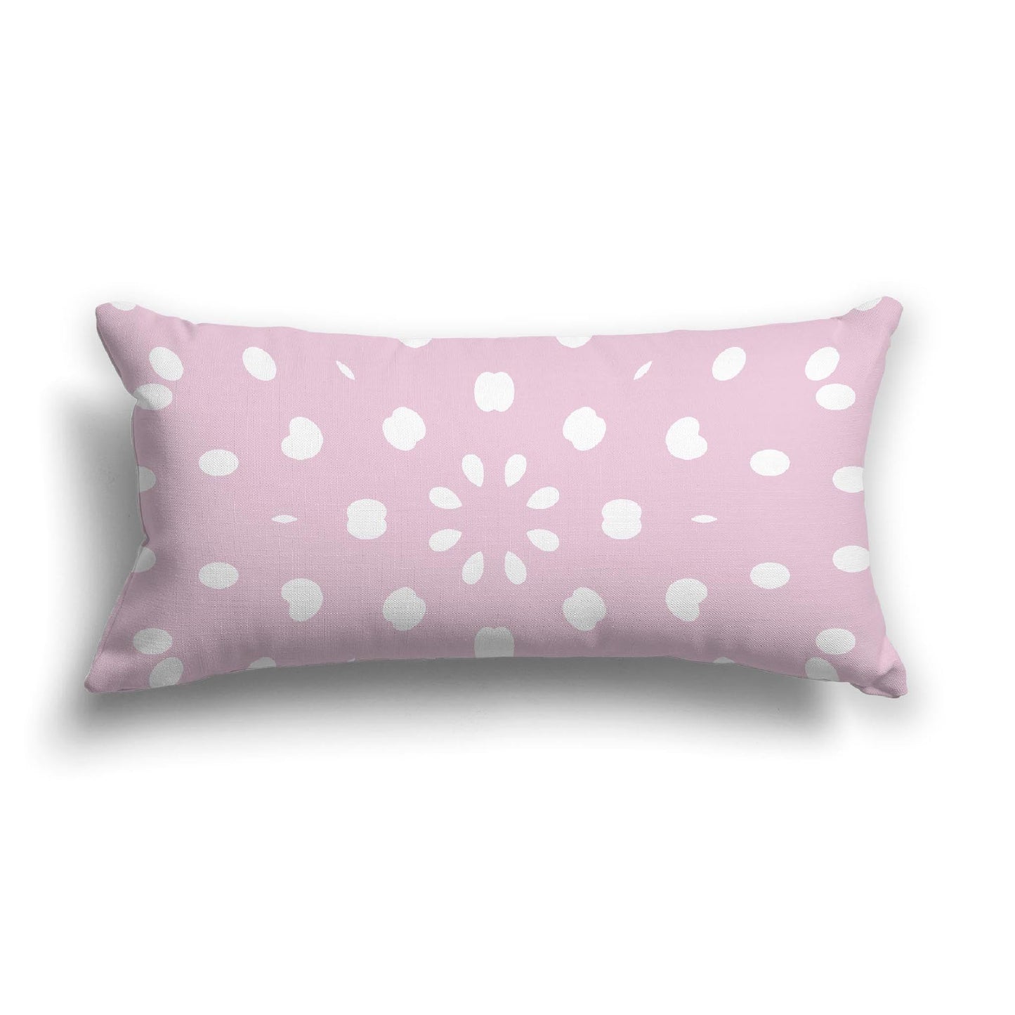 Pink Cotton Canvas Cushion Covers with Off-White Burst Pattern on Front, CACU-CC-1081-232, 61 x 30 cm, 24 x 12 inches
