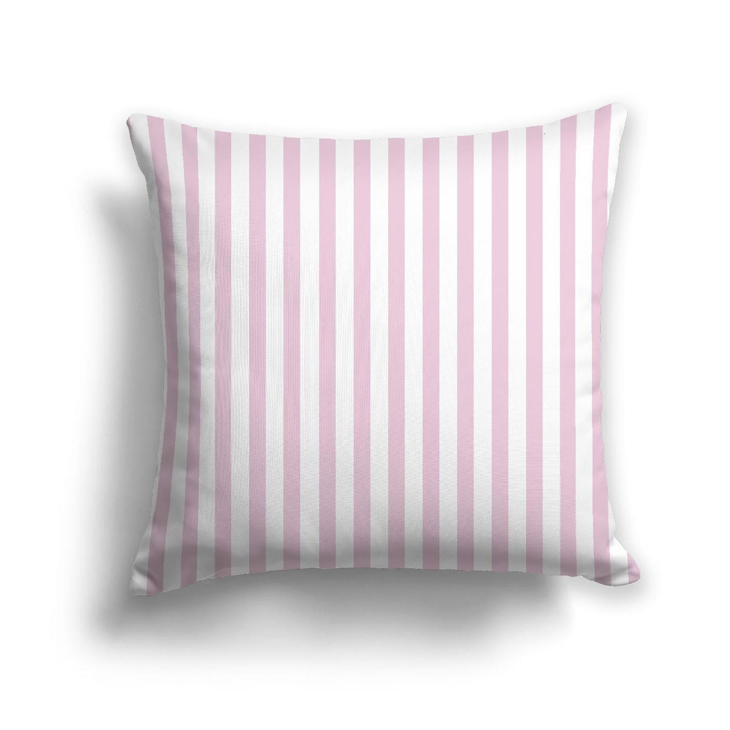 Off-White Cotton Canvas Cushion Covers with Thin Pink Bars on Front, CACU-CC-1081-241, 46 x 46 cm, 18 x 18 inches