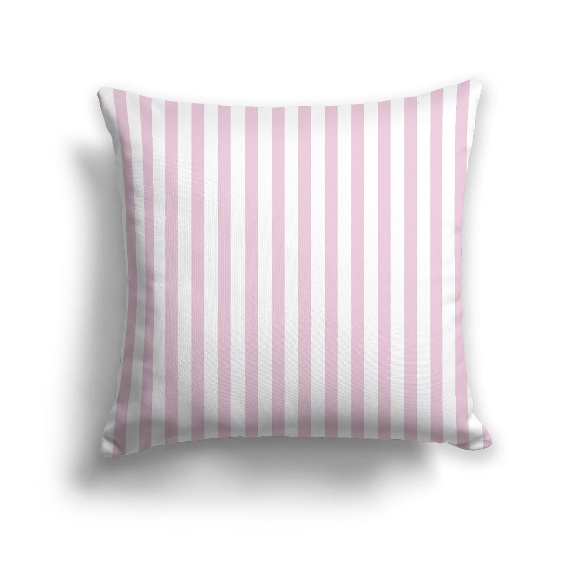 Off-White Cotton Canvas Cushion Covers with Thin Pink Bars on Front, CACU-CC-1081-241, 46 x 46 cm, 18 x 18 inches