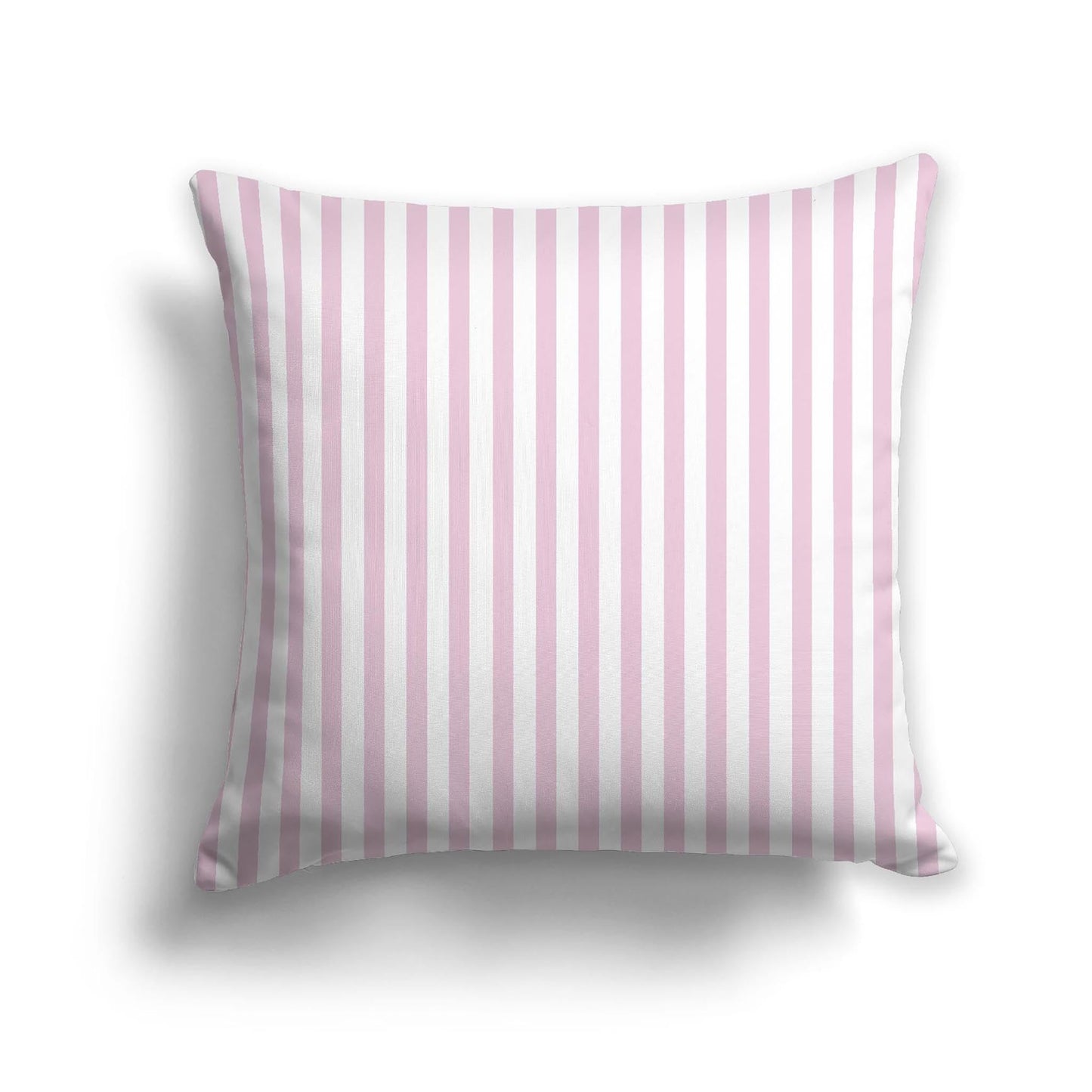 Off-White Cotton Canvas Cushion Covers with Thin Pink Bars on Front, CACU-CC-1081-241, 56 x 56 cm, 22 x 22 inches