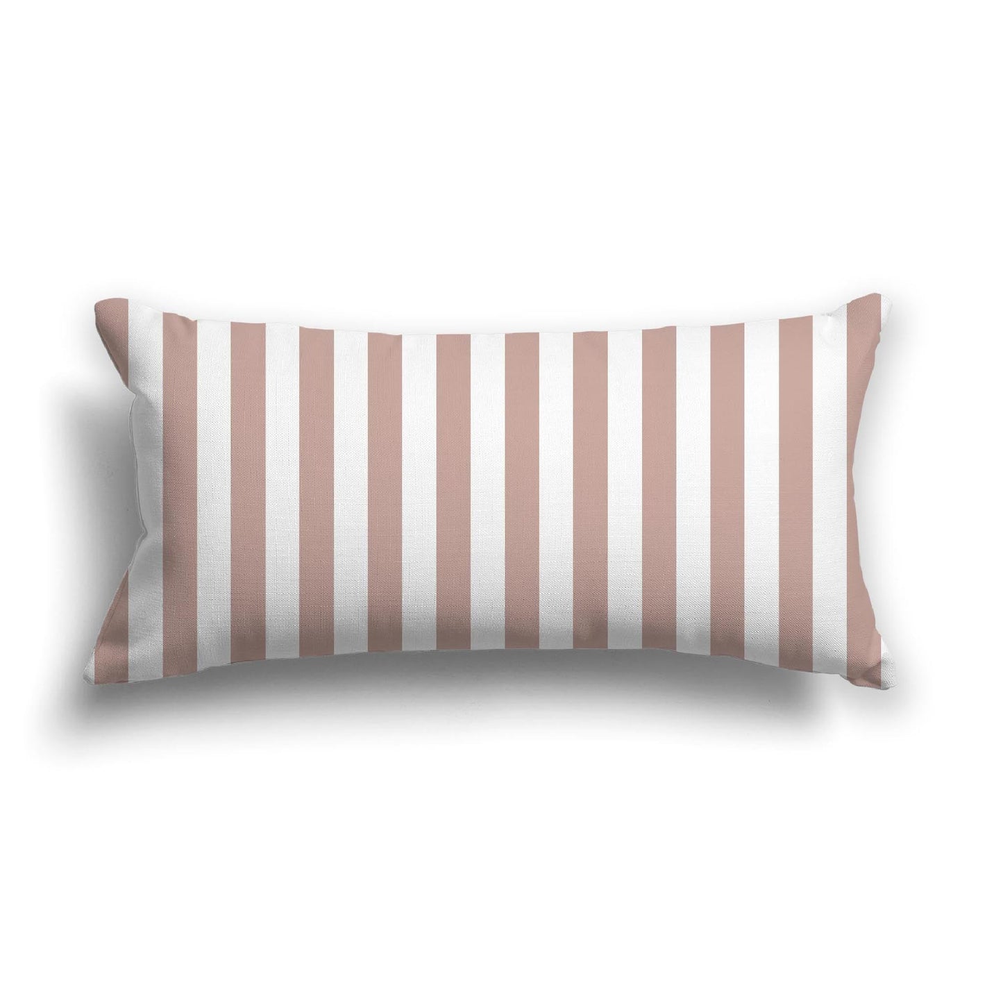 Off-White Cotton Canvas Cushion Covers with Salmon Bars on Front, CACU-CC-1139-051, 61 x 30 cm, 24 x 12 inches