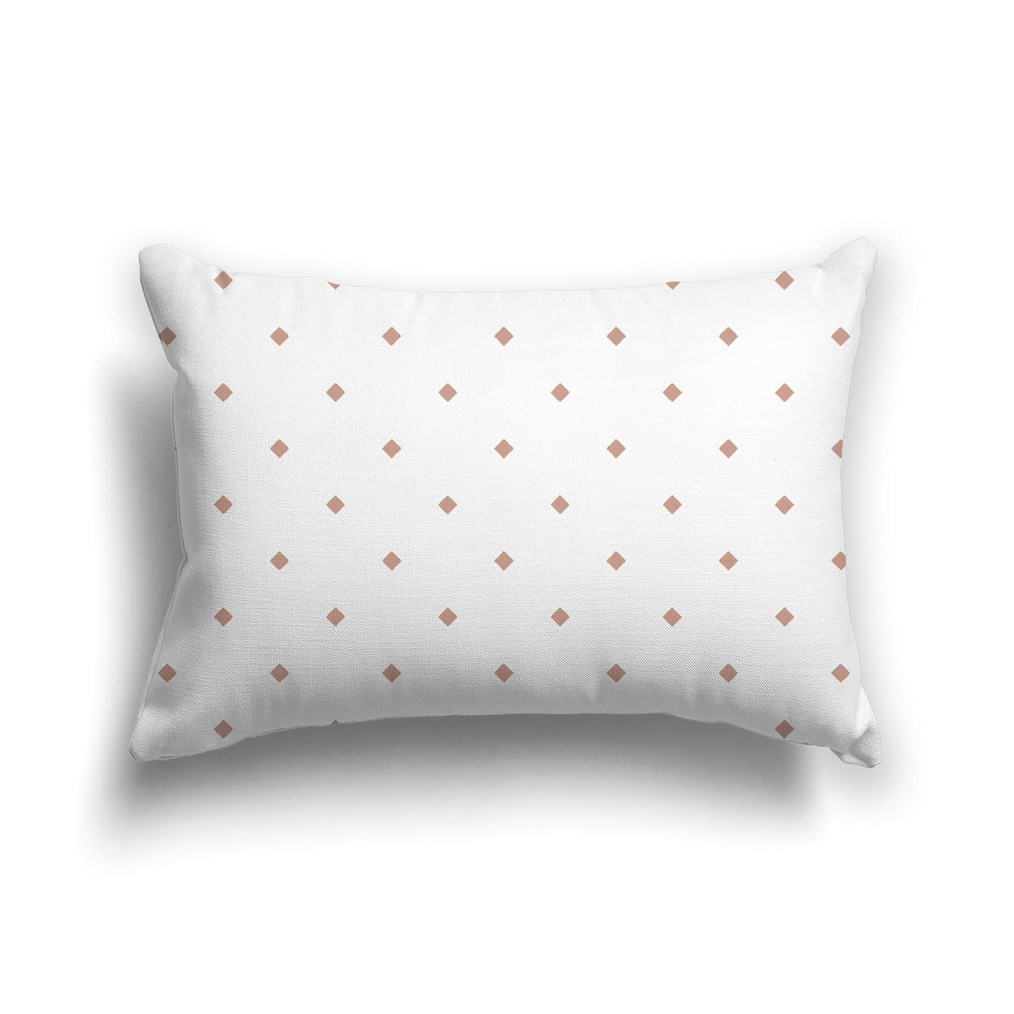 Off-White Cotton Canvas Cushion Covers with Salmon Diamonds on Front, CACU-CC-1139-101, 51 x 36 cm, 20 x 14 inches