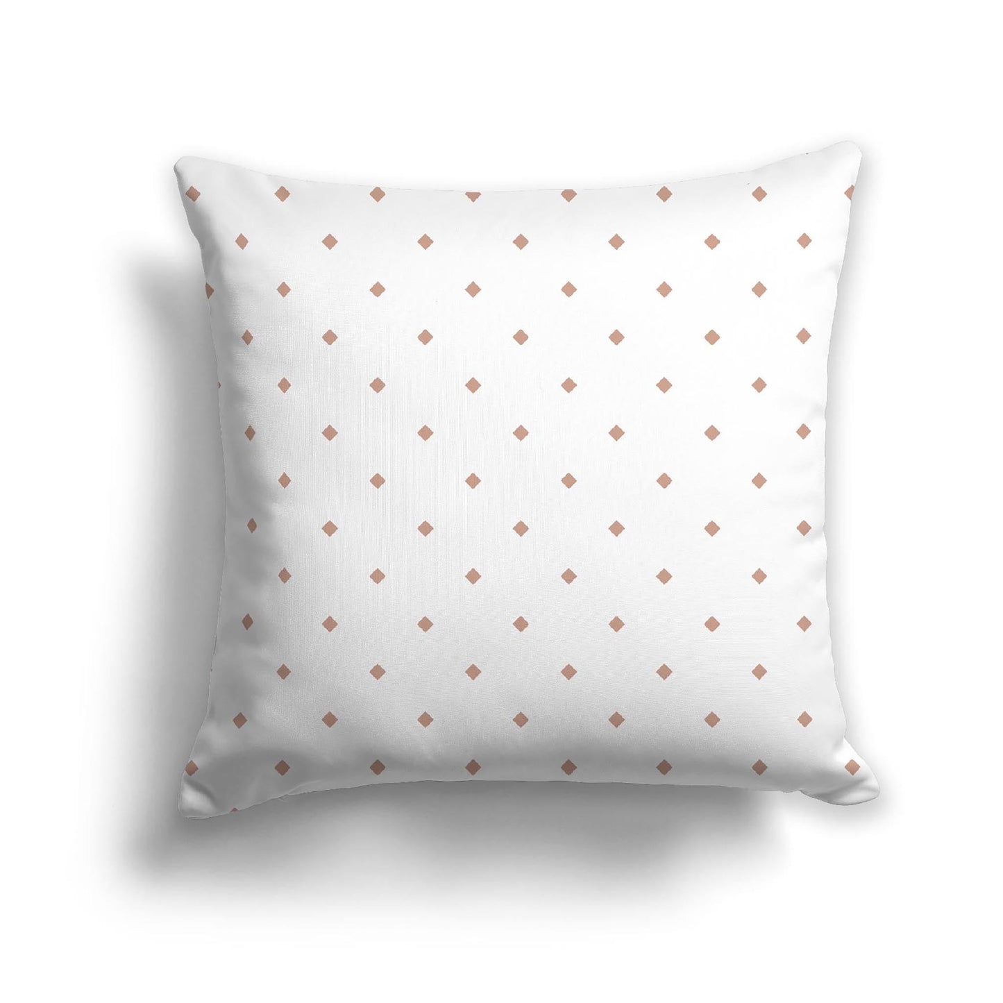 Off-White Cotton Canvas Cushion Covers with Salmon Diamonds on Front, CACU-CC-1139-101, 56 x 56 cm, 22 x 22 inches