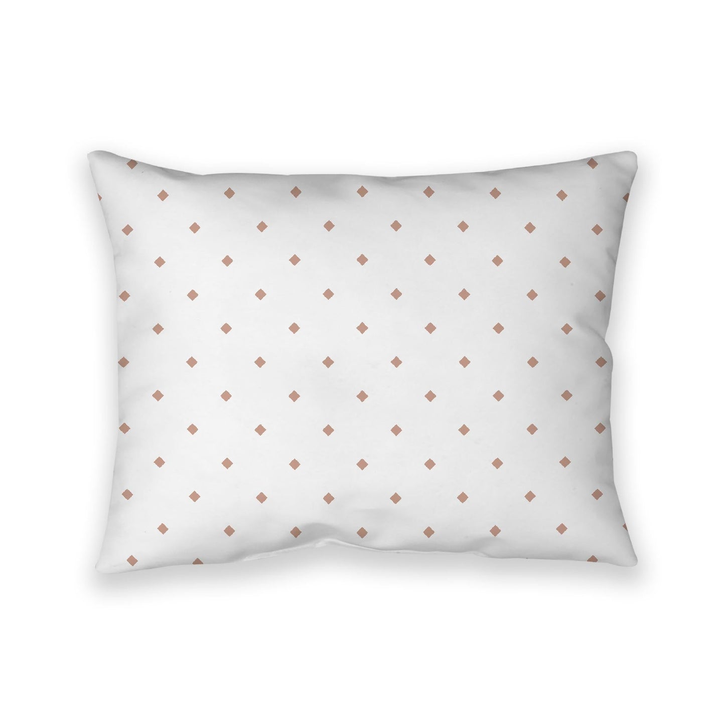 Off-White Cotton Canvas Cushion Covers with Salmon Diamonds on Front, CACU-CC-1139-101, 66 x 51 cm, 26 x 20 inches