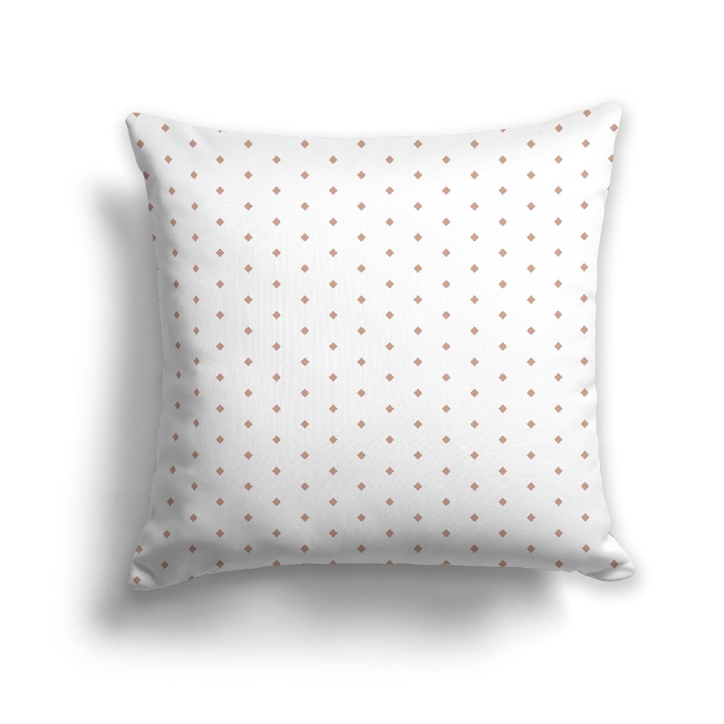 Off-White Cotton Canvas Cushion Covers with Fine Salmon Diamonds on Front, CACU-CC-1139-111, 56 x 56 cm, 22 x 22 inches