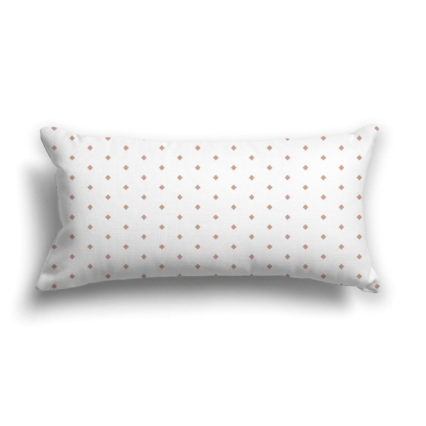 Off-White Cotton Canvas Cushion Covers with Fine Salmon Diamonds on Front, CACU-CC-1139-111, 61 x 30 cm, 24 x 12 inches