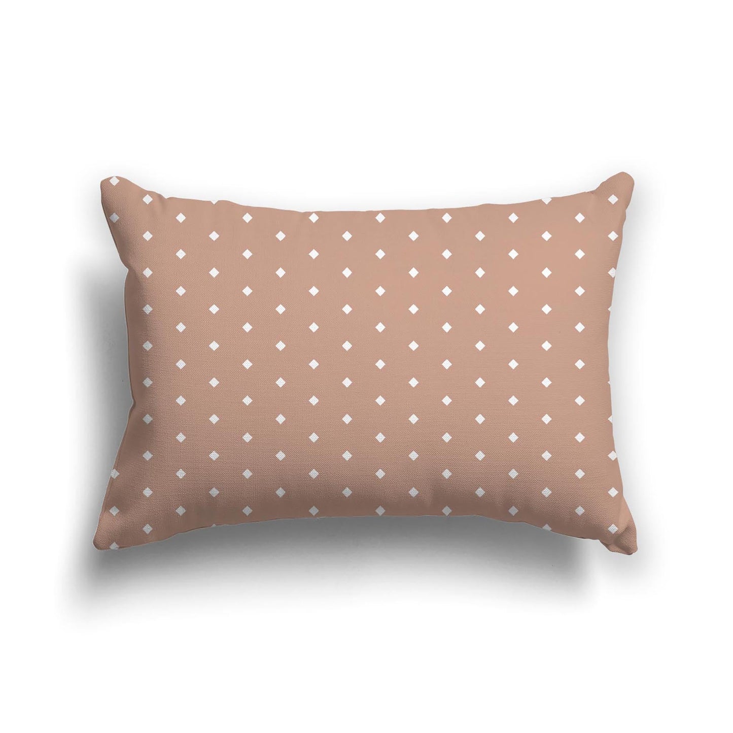 Salmon Cotton Canvas Cushion Covers with Fine Off-White Diamonds on Front, CACU-CC-1139-112, 51 x 36 cm, 20 x 14 inches