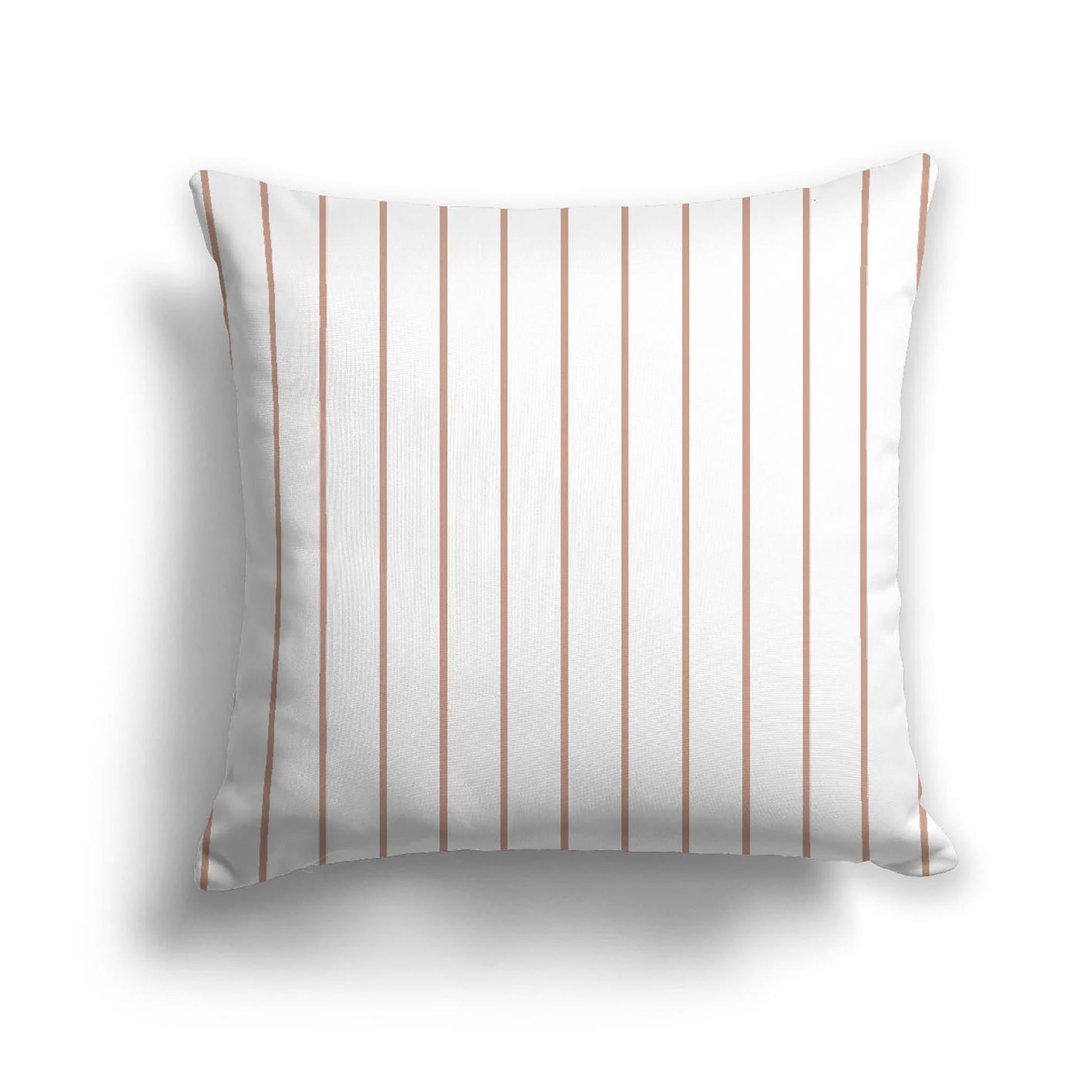 Off-White Cotton Canvas Cushion Covers with Fine Salmon Stripes on Front, CACU-CC-1139-151, 46 x 46 cm, 18 x 18 inches