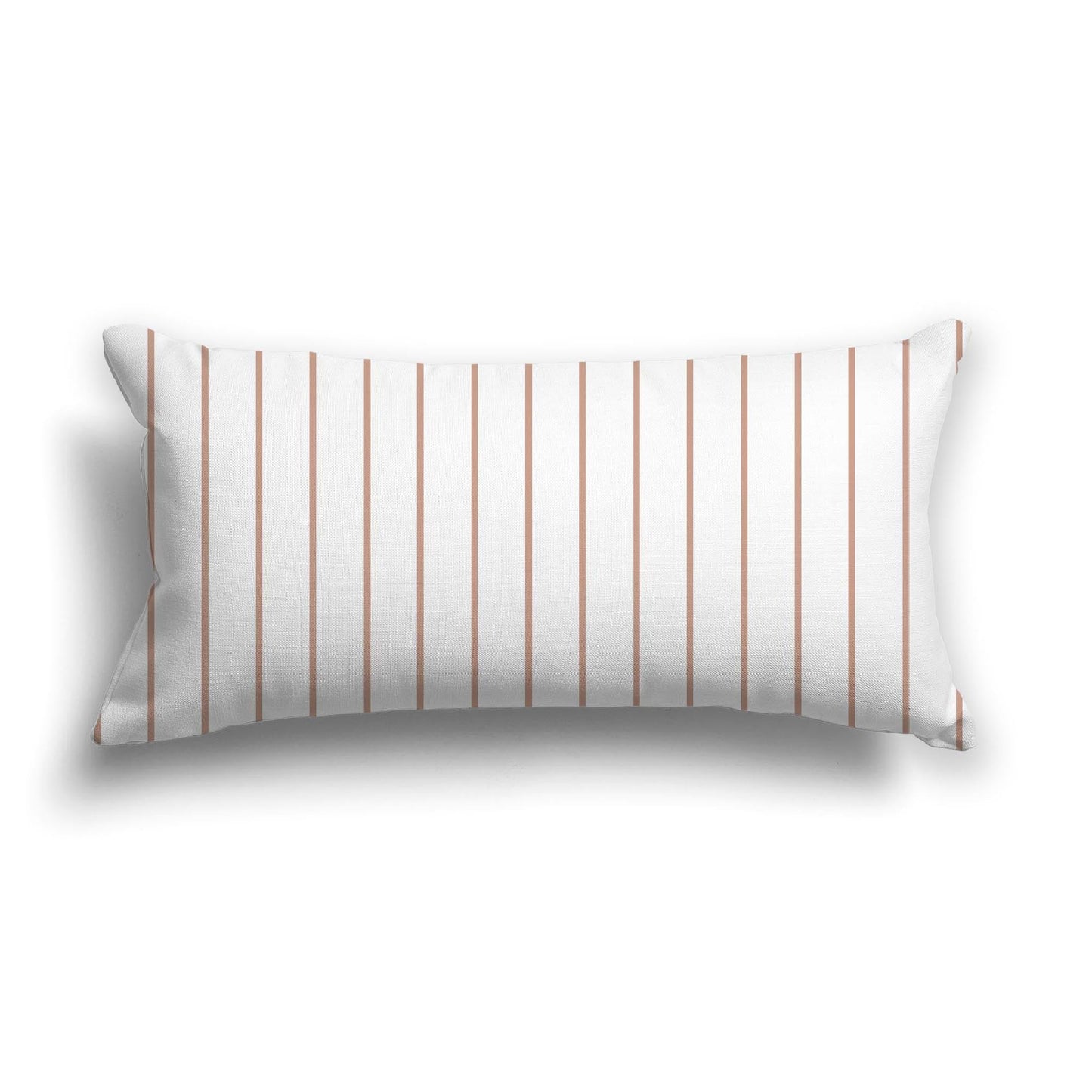 Off-White Cotton Canvas Cushion Covers with Fine Salmon Stripes on Front, CACU-CC-1139-151, 61 x 30 cm, 24 x 12 inches