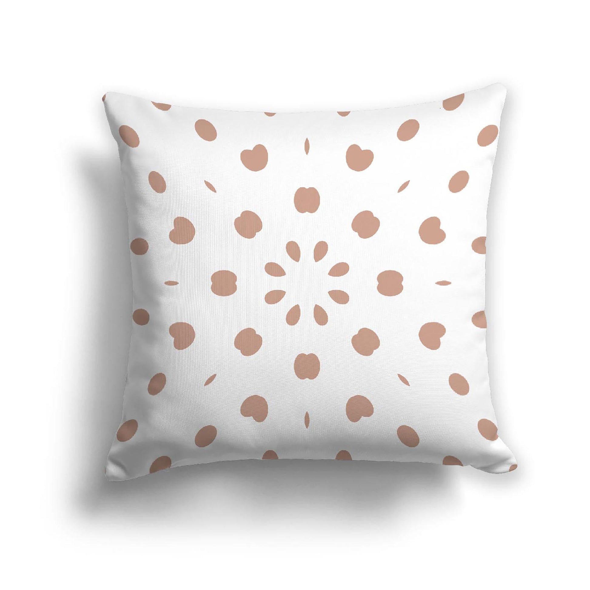 Off-White Cotton Canvas Cushion Covers with Salmon Burst Pattern on Front, CACU-CC-1139-231, 46 x 46 cm, 18 x 18 inches
