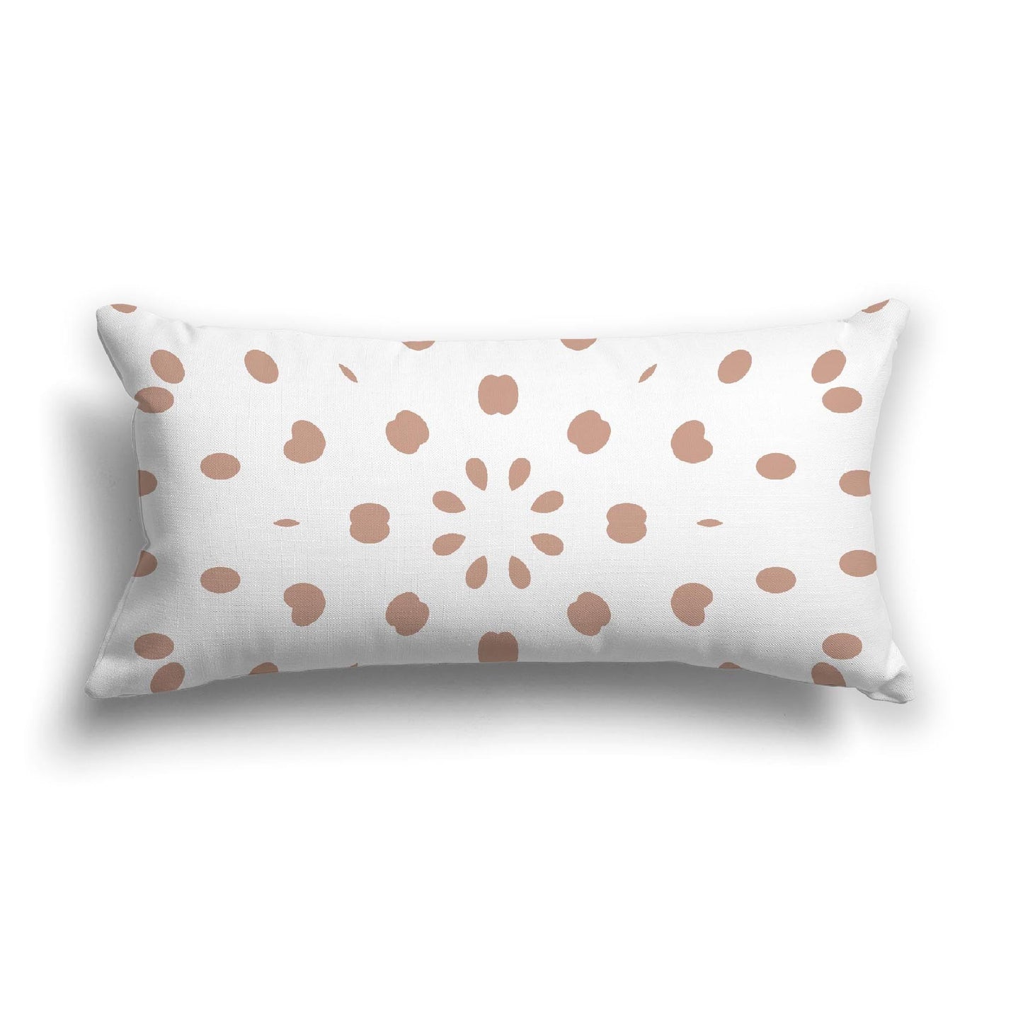 Off-White Cotton Canvas Cushion Covers with Salmon Burst Pattern on Front, CACU-CC-1139-231, 61 x 30 cm, 24 x 12 inches