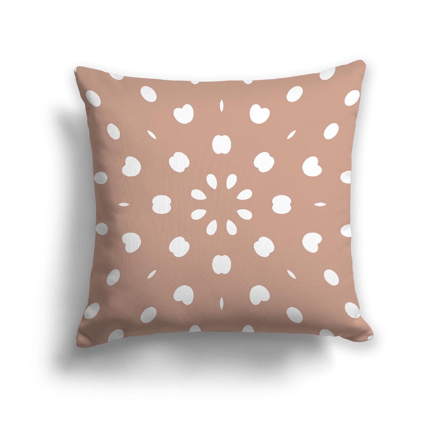 Salmon Cotton Canvas Cushion Covers with Off-White Burst Pattern on Front, CACU-CC-1139-232, 46 x 46 cm, 18 x 18 inches