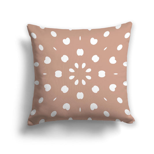 Salmon Cotton Canvas Cushion Covers with Off-White Burst Pattern on Front, CACU-CC-1139-232, 46 x 46 cm, 18 x 18 inches