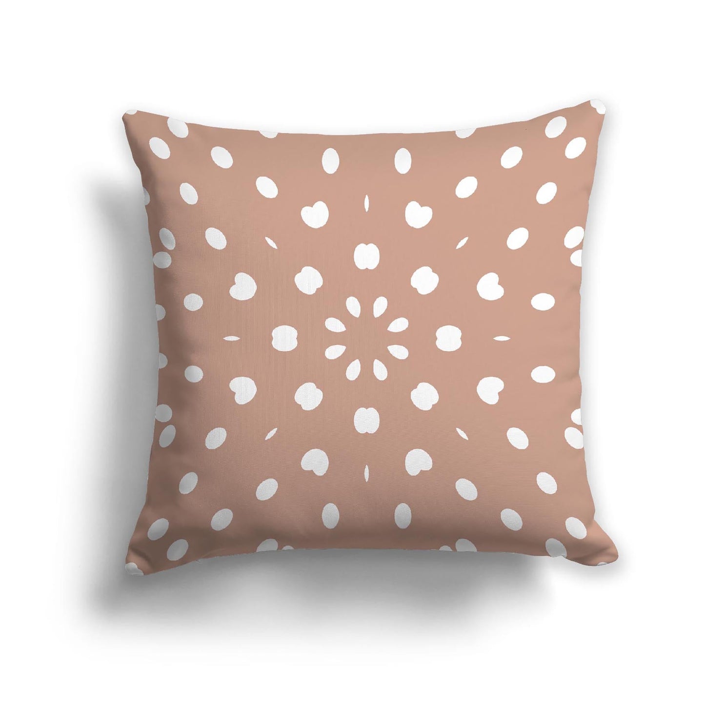 Salmon Cotton Canvas Cushion Covers with Off-White Burst Pattern on Front, CACU-CC-1139-232, 56 x 56 cm, 22 x 22 inches
