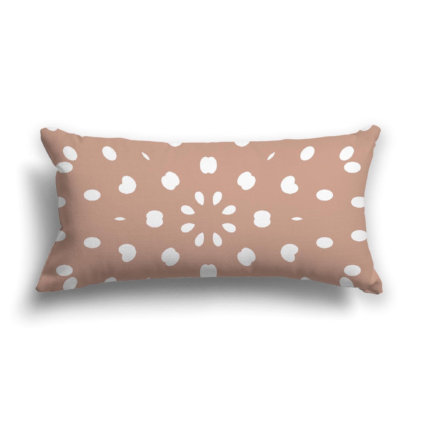 Salmon Cotton Canvas Cushion Covers with Off-White Burst Pattern on Front, CACU-CC-1139-232, 61 x 30 cm, 24 x 12 inches