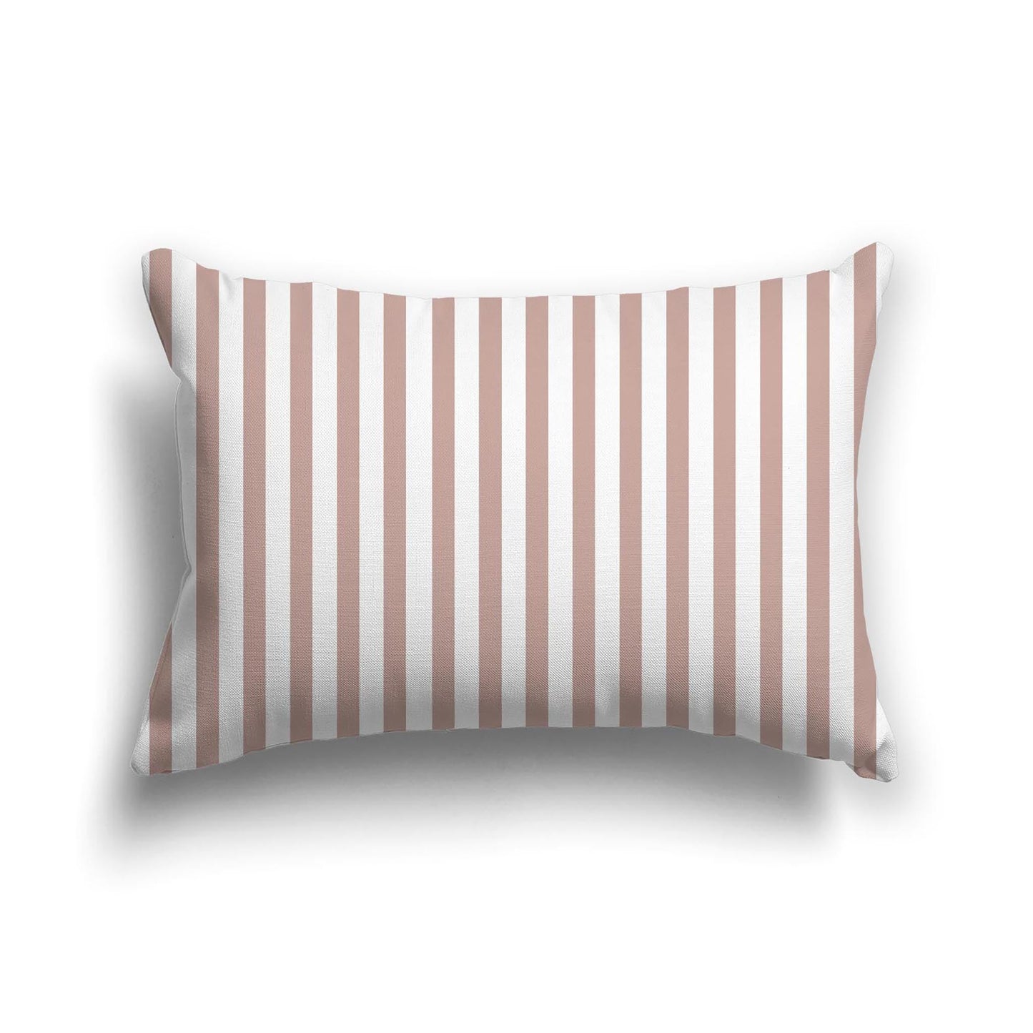 Off-White Cotton Canvas Cushion Covers with Thin Salmon Bars on Front, CACU-CC-1139-241, 51 x 36 cm, 20 x 14 inches